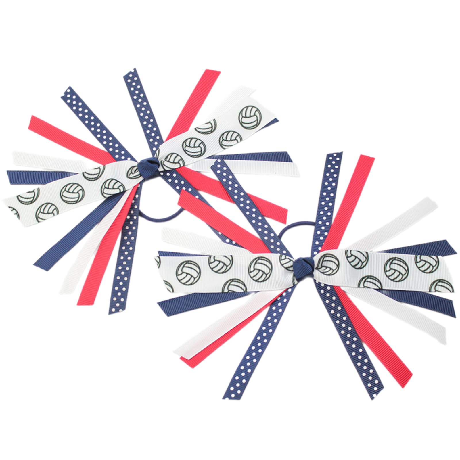 Fentency 2Pcs Softball Hair Ties for Girls with Colorful Ribbon and Streamers Elastics Scrunchies Hair Accesories Ponytail Holder
