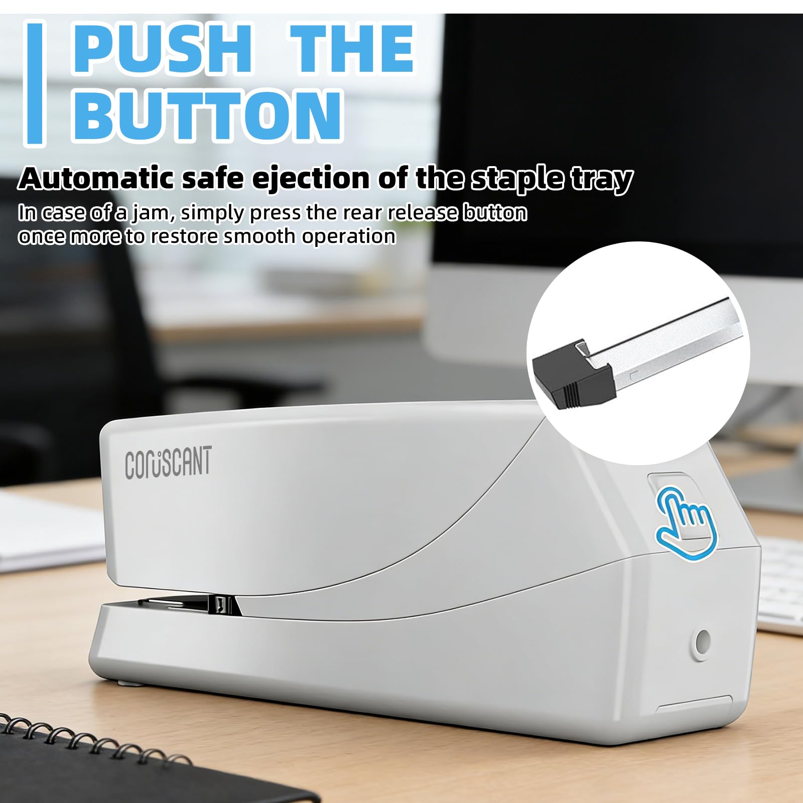 Coruscant Elektrischer Hefter, automatischer Heftgerät, robust, 25 Blatt, speichert 210 Heftklammern, inklusive 2000 Heftklammern und 1 Heftklammerentferner. Elektrischer Desktop-Wechselstrom- oder
