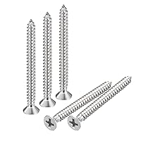 Vista 15 de uxcell Tornillos de chapa de cabeza plana #4x3/8, 50 tornillos de madera Phillips Drive Tornillos de acero inoxidable 304 Autoperforantes