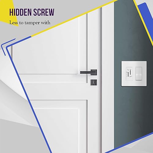 Miniatura 3 de ENERLITES SI8832-W-10PCS-Placa de pared decorativa sin tornillos pcubrir tomacorriente de 2 segm., segura pniños, 4.68pulg A x4.73 pulg L,