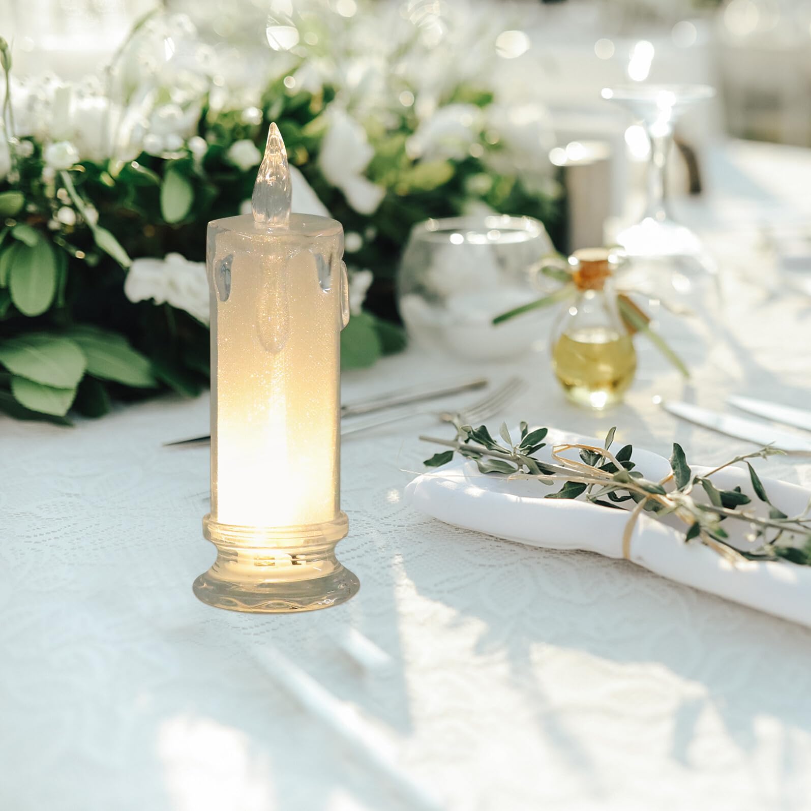 Ciieeo Lampade Elettriche a Candela LED senza Fiamma, Set 6 Pezzi, Luci Decorative per Uso Domestico e Festival, Illuminazione Romantica per Interni ed Esterni