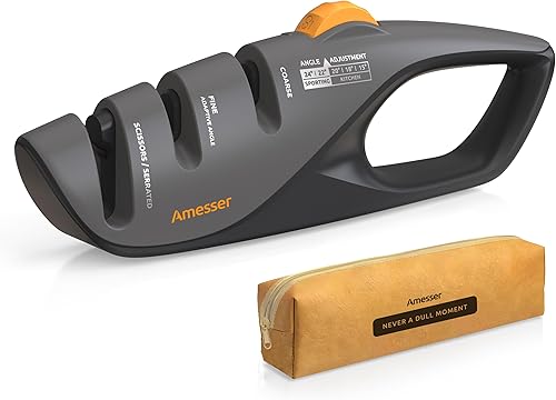 Afilador de cuchillos ajustable de 5 ángulos para cuchillos de cocina, tijeras y cuchillos de bolsillo, afilado de precisión de 15 a 24 con ranuras