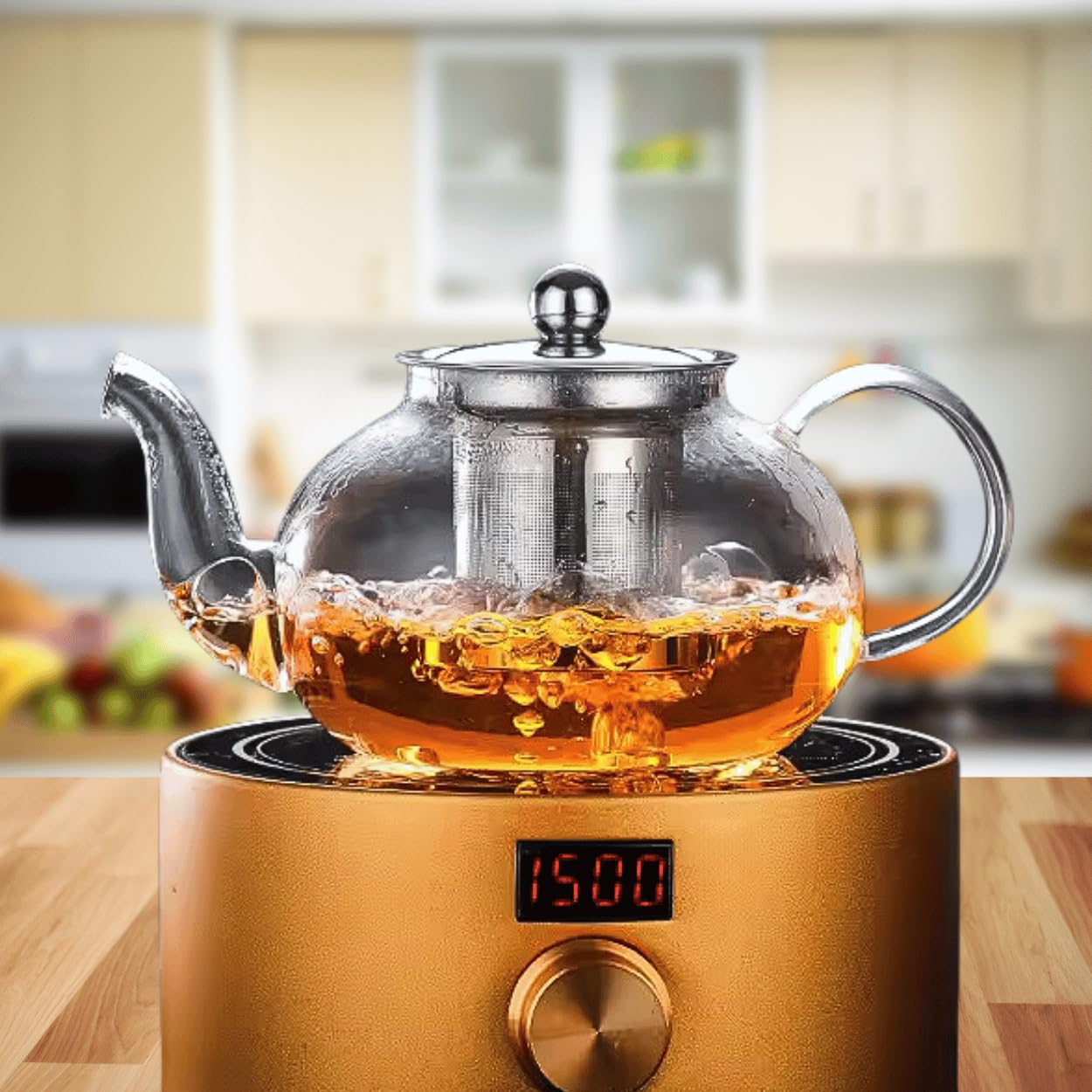 13.5oz Glass Tea Pot Set with Infuser thumbnail 4