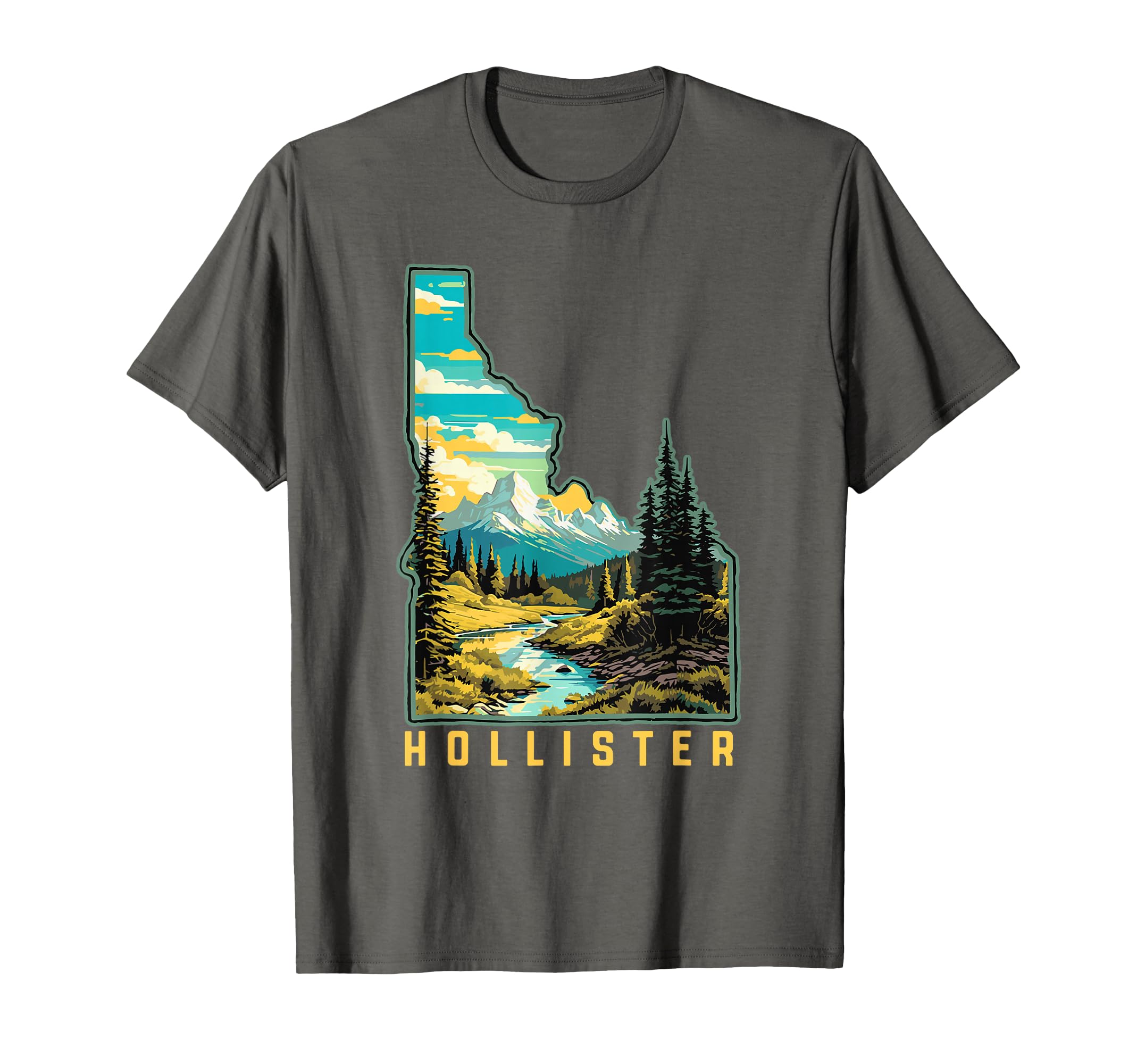 Hollister Idaho State Outdoor Nature Graphic T-Shirt