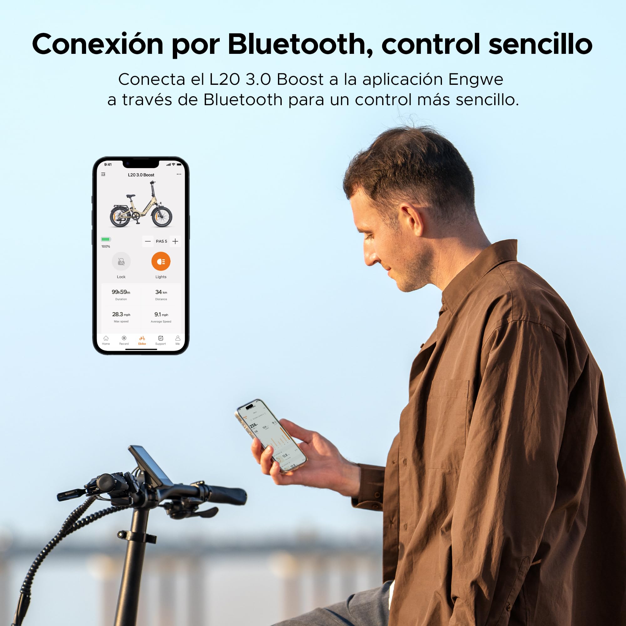 ENGWE L20 3.0 Boost Bicicleta eléctrica, batería de 48 V y 13,5 Ah, hasta 135 km, Sensor de par y Frenos hidráulicos, neumáticos 20x3,0, compatibilidad con aplicación