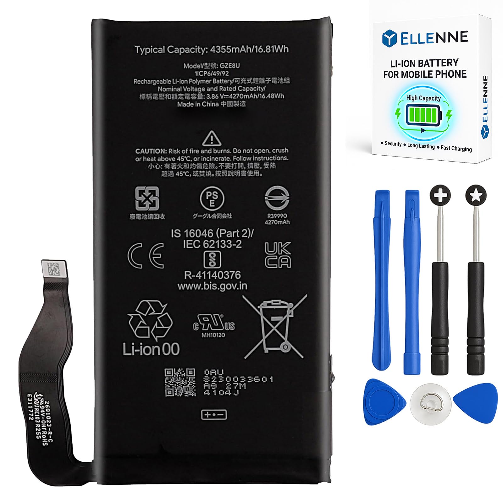 ELLENNE Batería para Google Pixel 7 |GZE8U |GVU6C|GQML3 con kit de herramientas | Batería para GOOGLE PIXEL 7 | GZE8U | GVU6C | GQML3 – Nueva con kit de herramientas para el desmontaje