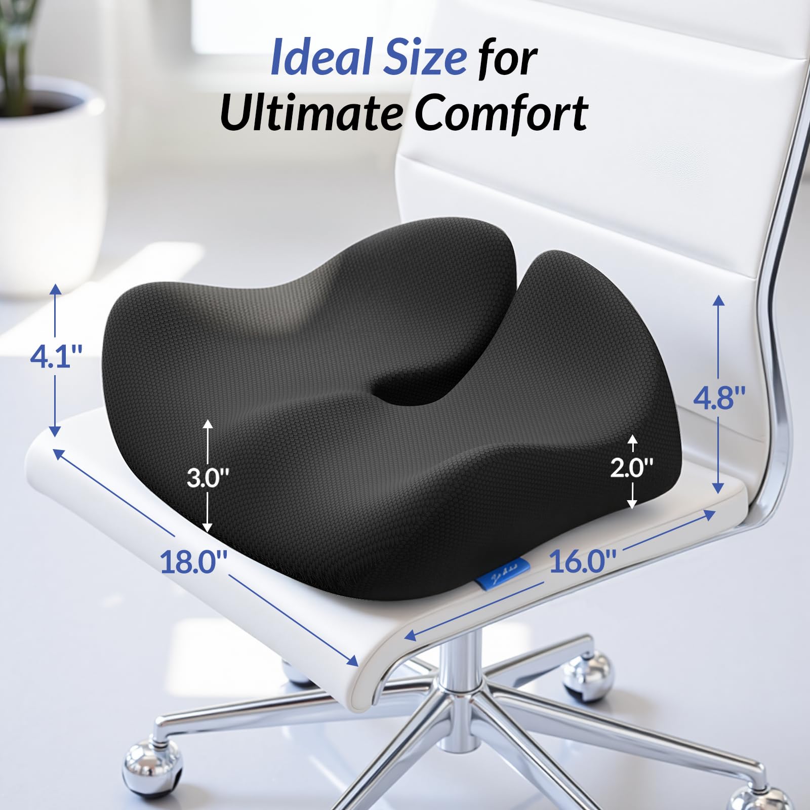 ZIKEE Pioneering Seat Cushion for Pressure Relief Ergonomic Office Chair Cushion for Sciatica Back Hemorrhoids Tailbone Pain Relief — view 8