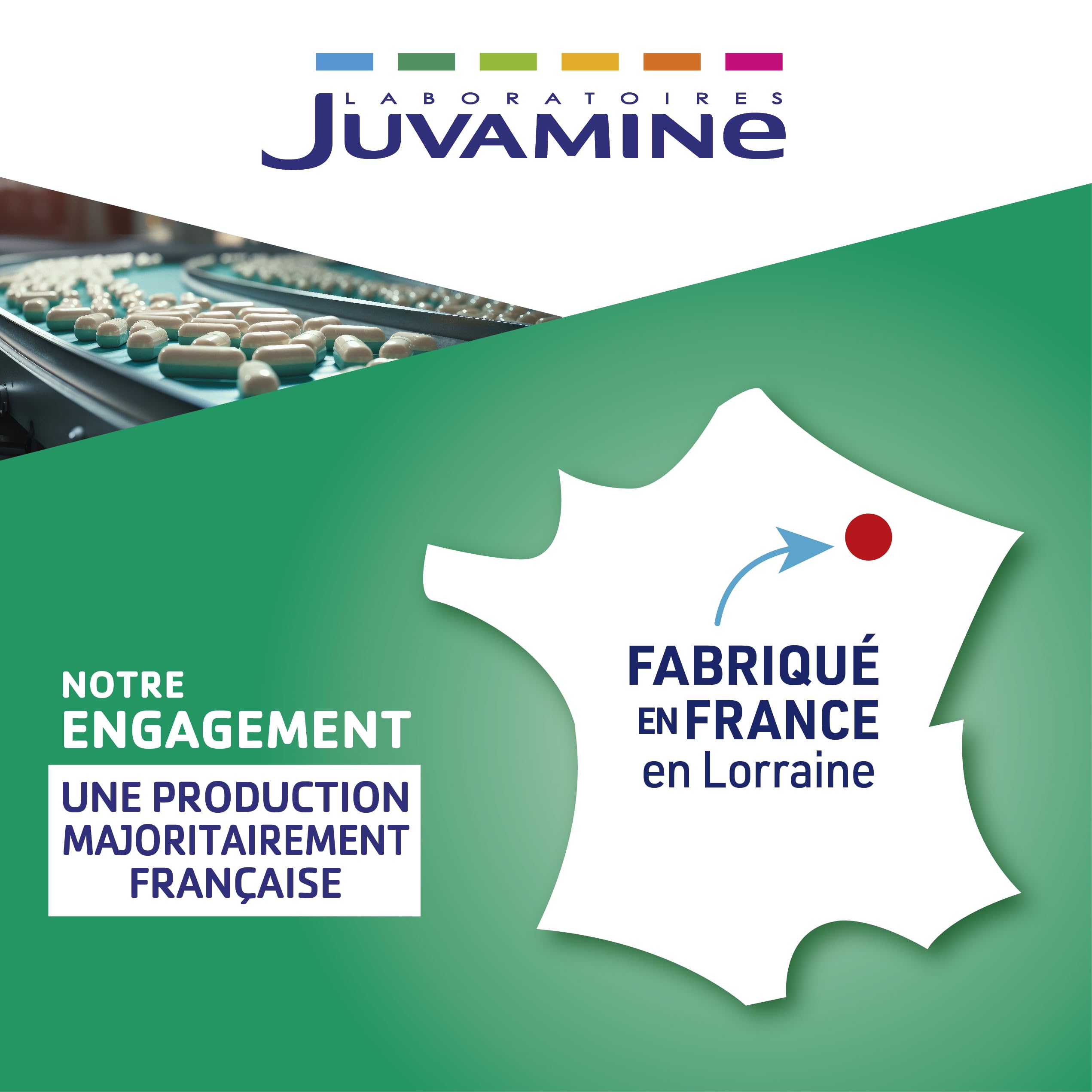 JUVAMINE - Chute de Cheveux : Pousse + Croissance - 6 Actifs Beauté dont Zinc et Biotine - Favorise la Croissance et la Résistance des Cheveux - Programme de 1 mois - 30 Comprimés - Fabriqué en France