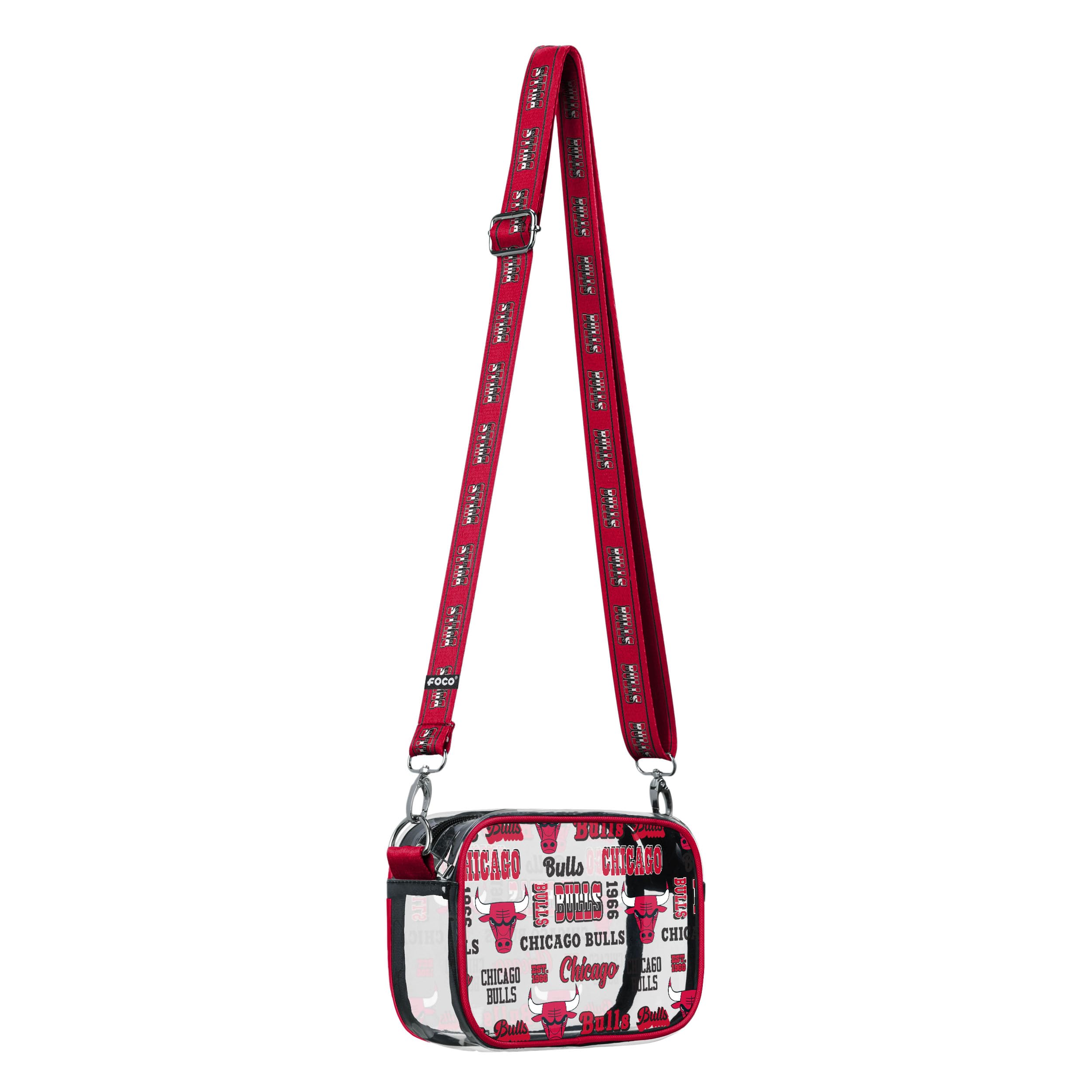 FOCO Unisex NBA Team Logo Stripe Clear Crossbody Bag Umhängetasche, Retro-Druck