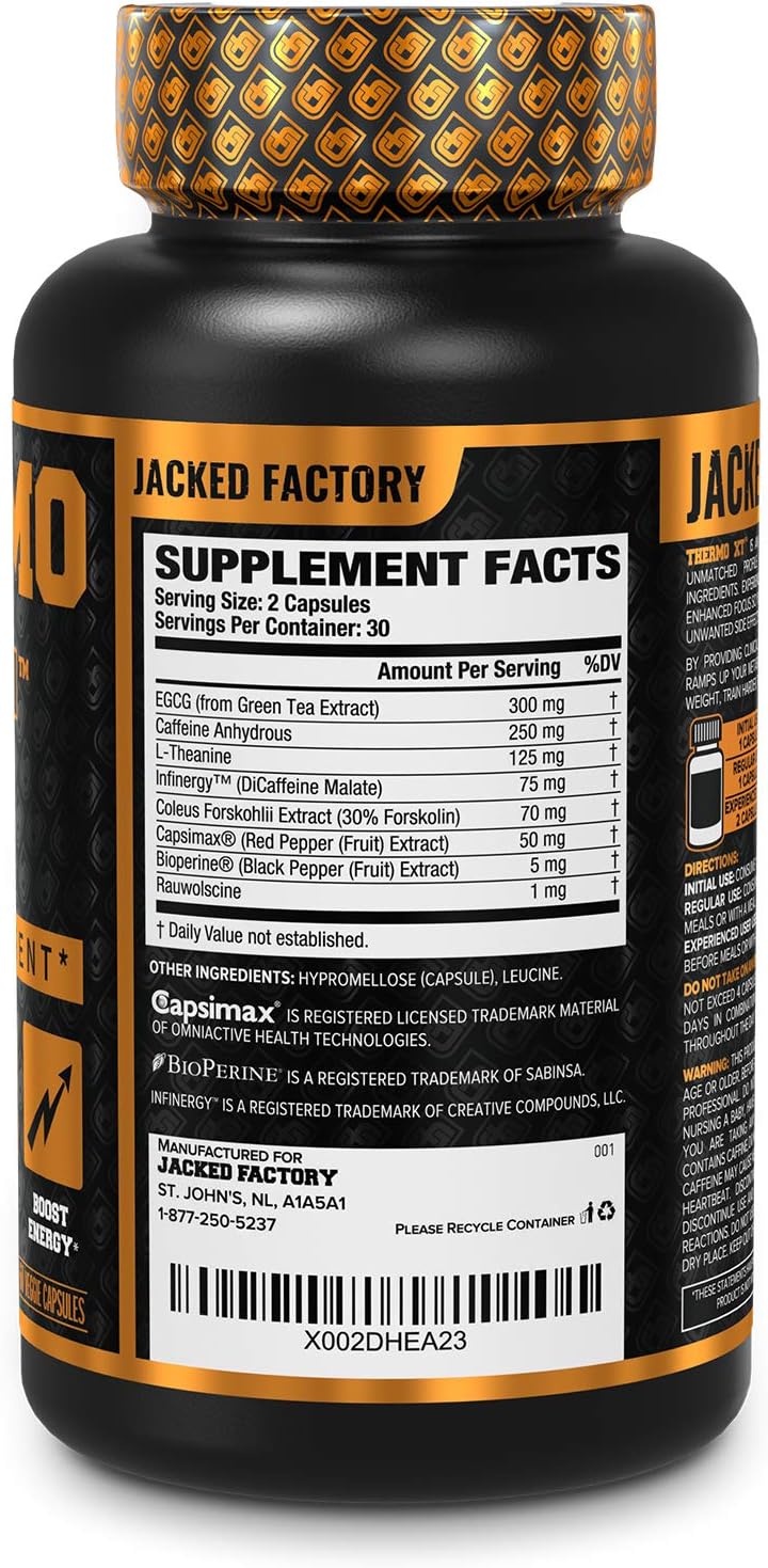 Thermo XT Thermogenic Fat Burner - Premium Weight Loss Supplement, Appetite Suppressant, Energy Booster for Men & Women - 60 Natural Veggie Diet Pills : Health & Household