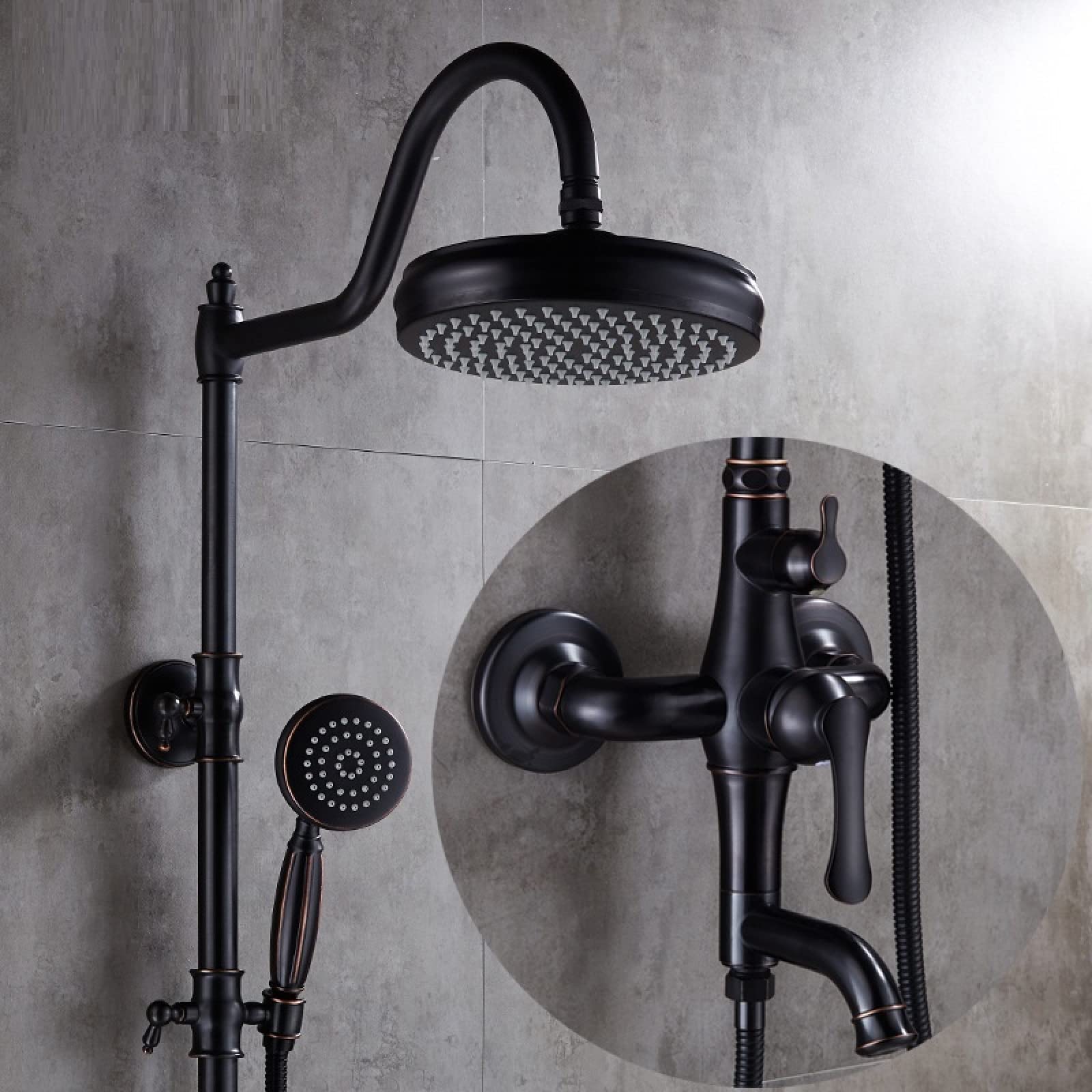 OZBMA European Full Copper Black Antique Rain Shower Set Bathroom Head Wall-Mounted Household Toilet, Upgraded Simple Luxury