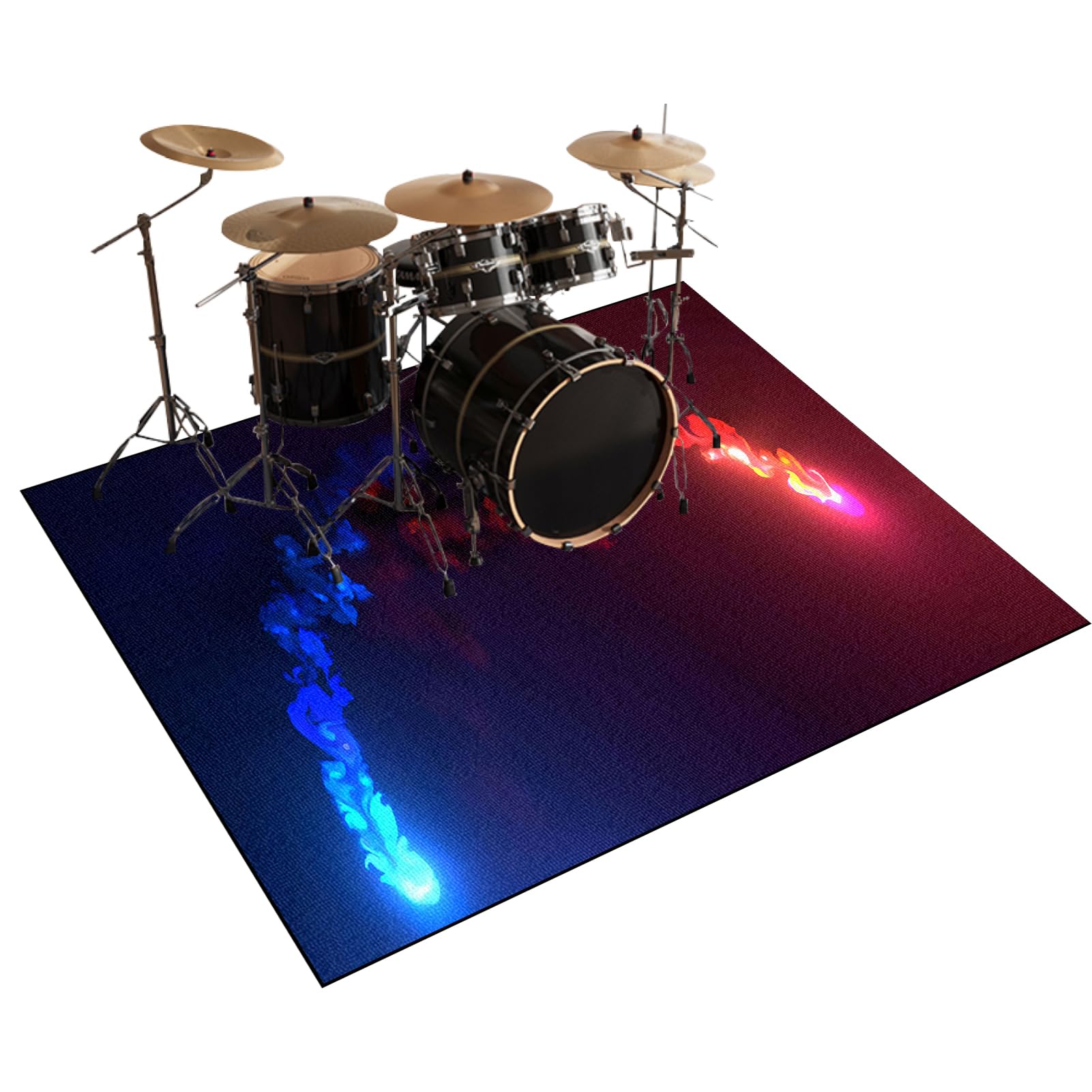 Tappeto Batteria Acustica, Tappeto Batteria Insonorizzante, Tappeto a Tamburo, Tappetini per Batterie in Strumenti Musicali per Batteria Elettronica Grancassa Rullante Tappeto Drum 230 x 180 cm