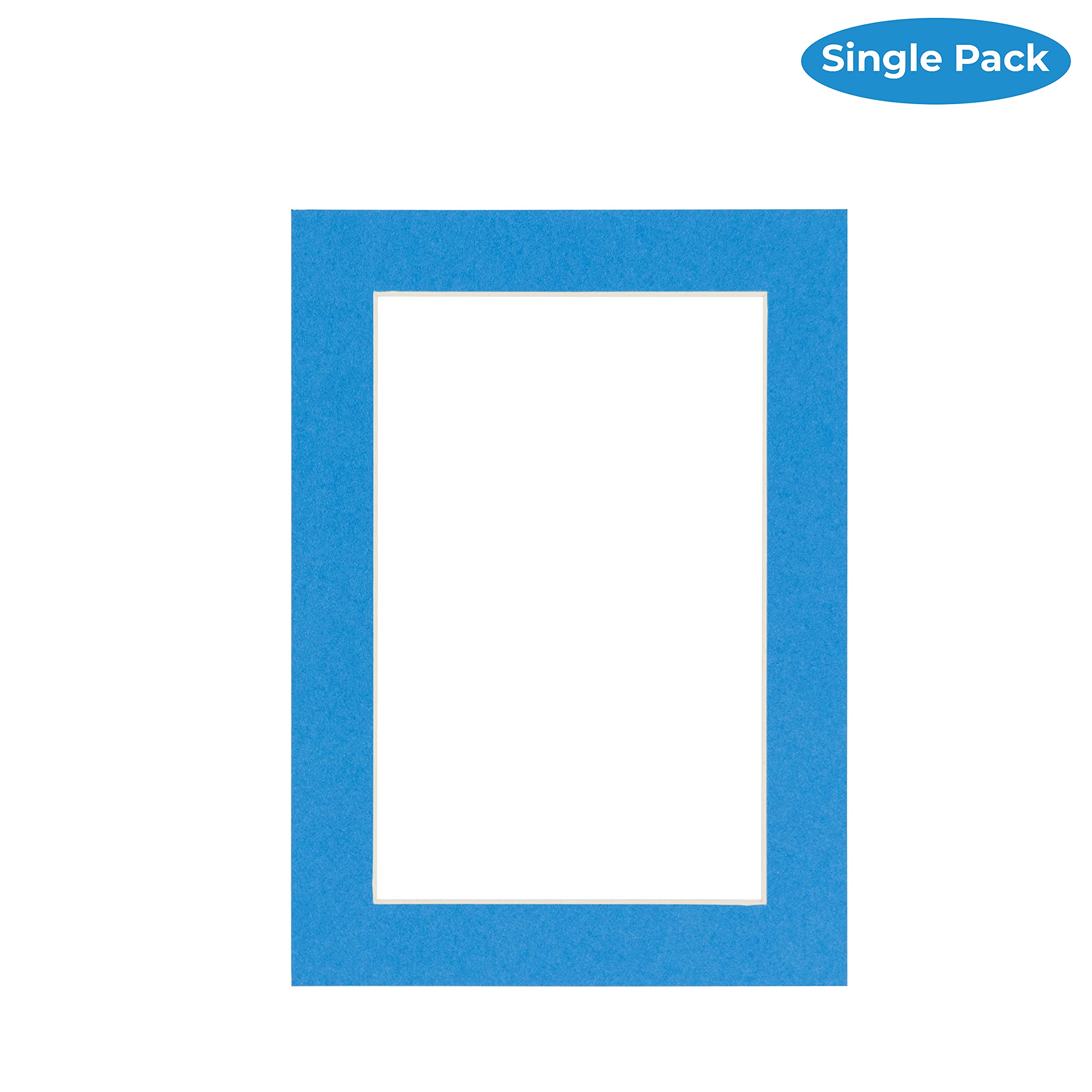 CountryArtHouse Bay Blue Acid Free 16x20 Picture Frame Mats with White Core Bevel Cut for 12x18 Pictures - Fits 16x20 Frame - One Mat