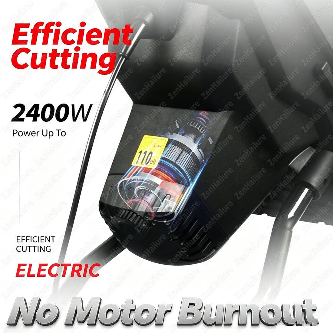 Broyeur Branches 2400w, Fonctionnement Silencieux 110db NoCable