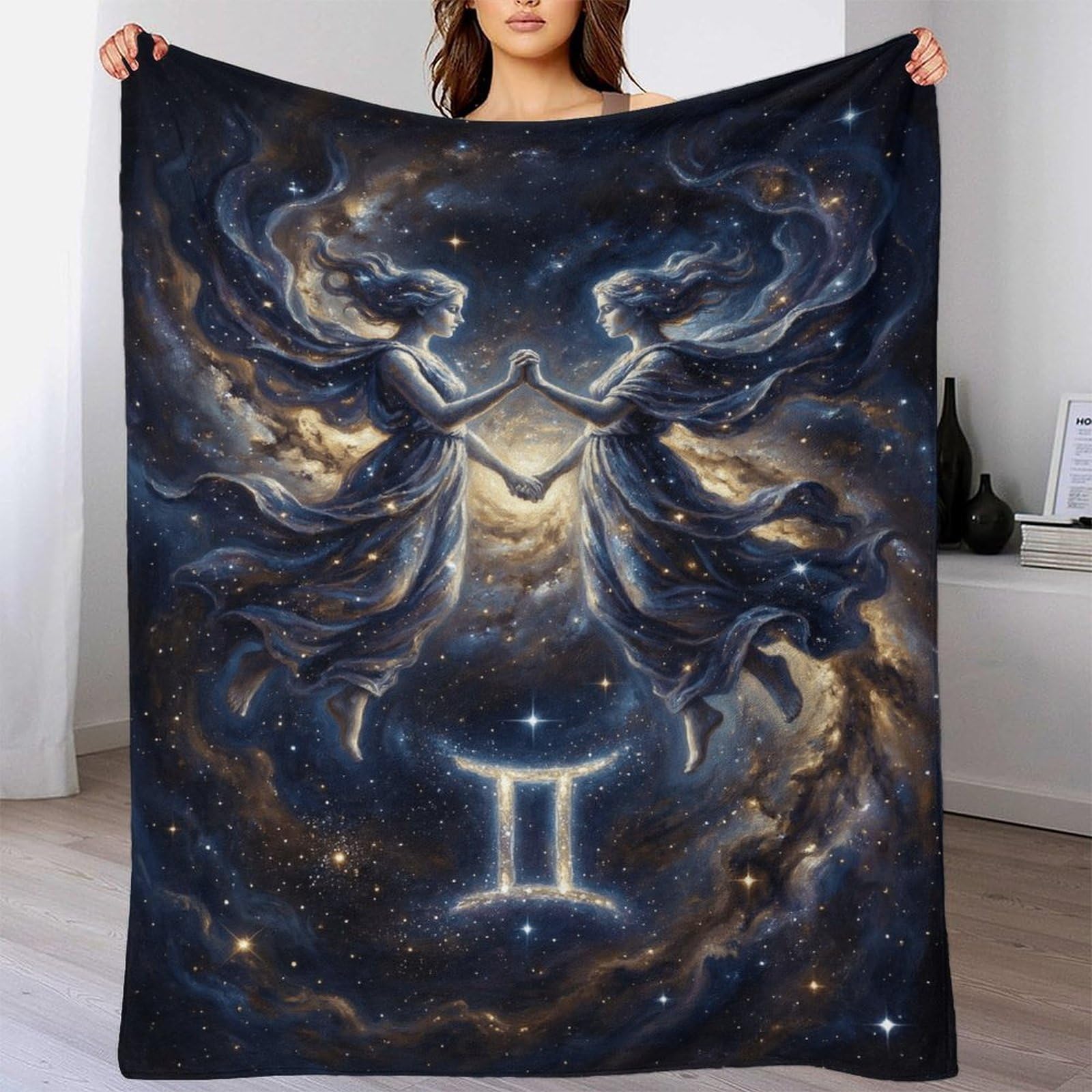 W7C8U2X3 Gemini Zodiac for for Flannel Throw Blanket, Couch Bed Travel