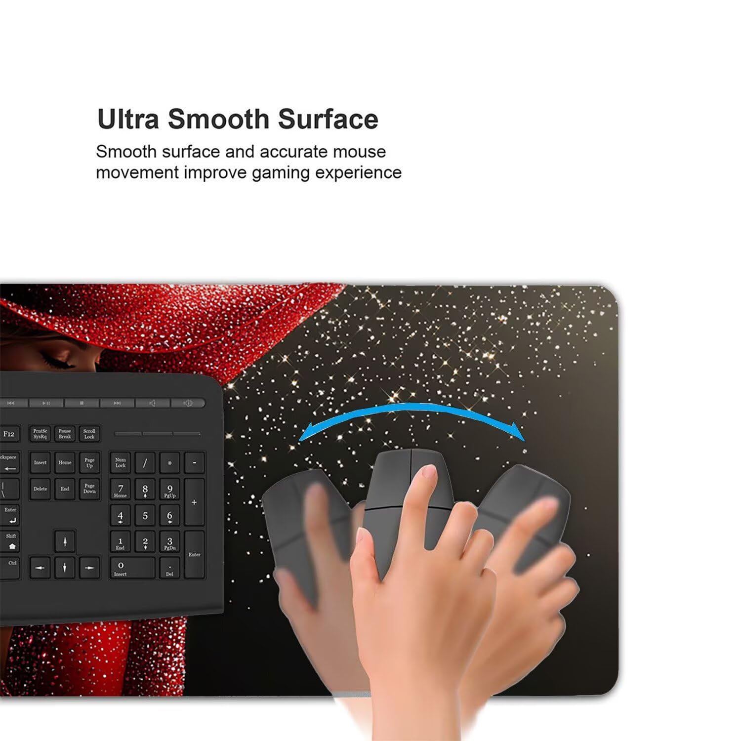 Podkładka pod mysz do gier XXL Mousepad 1600 x 800 mm, duża podkładka pod biurko z antypoślizgową gumową podstawą do gier, komputera, poprawia precyzję i szybkość (seksowna kobieta) X-923