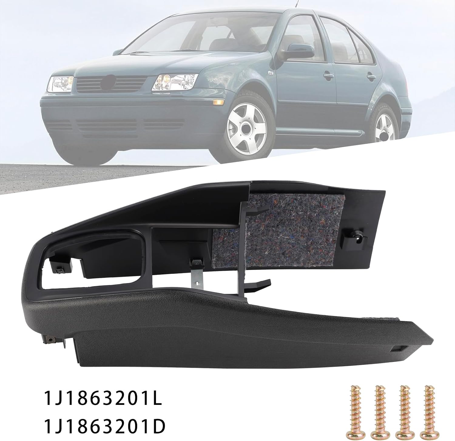 Car Center Console Trim 1J1863201D for VW Golf Jetta 1999-2005 LHD Black 1J1863201L