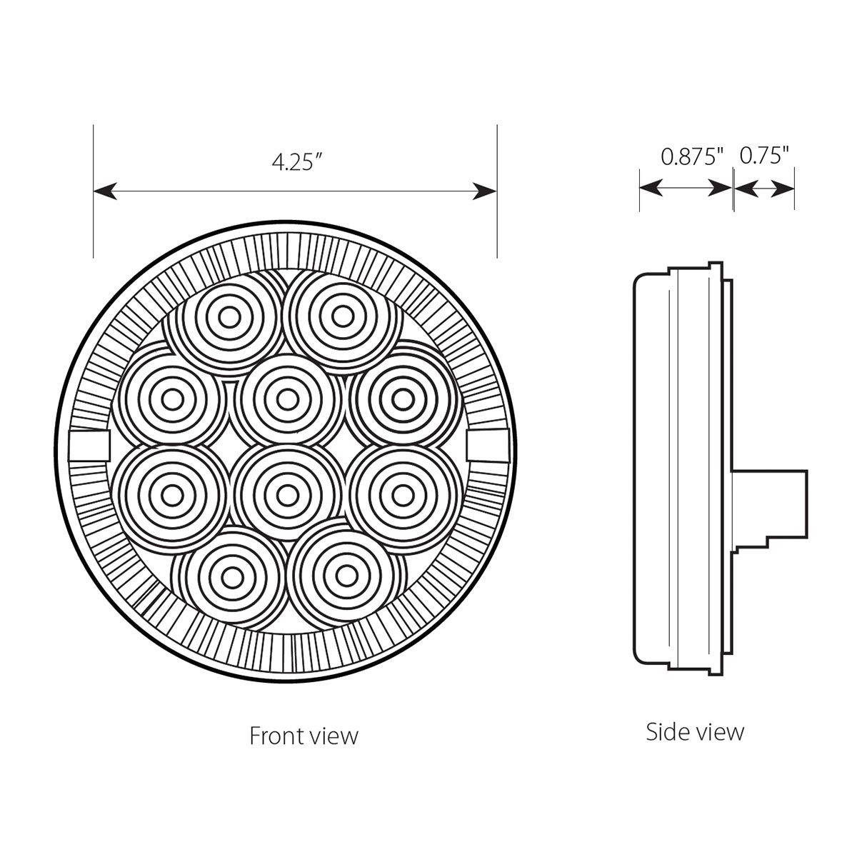 Grand General 75191 LED-Leuchte Doppelseitig, Bernstein/bernstein, 7,6 Cm – Für LKW & Anhänger | DOT-zugelassen