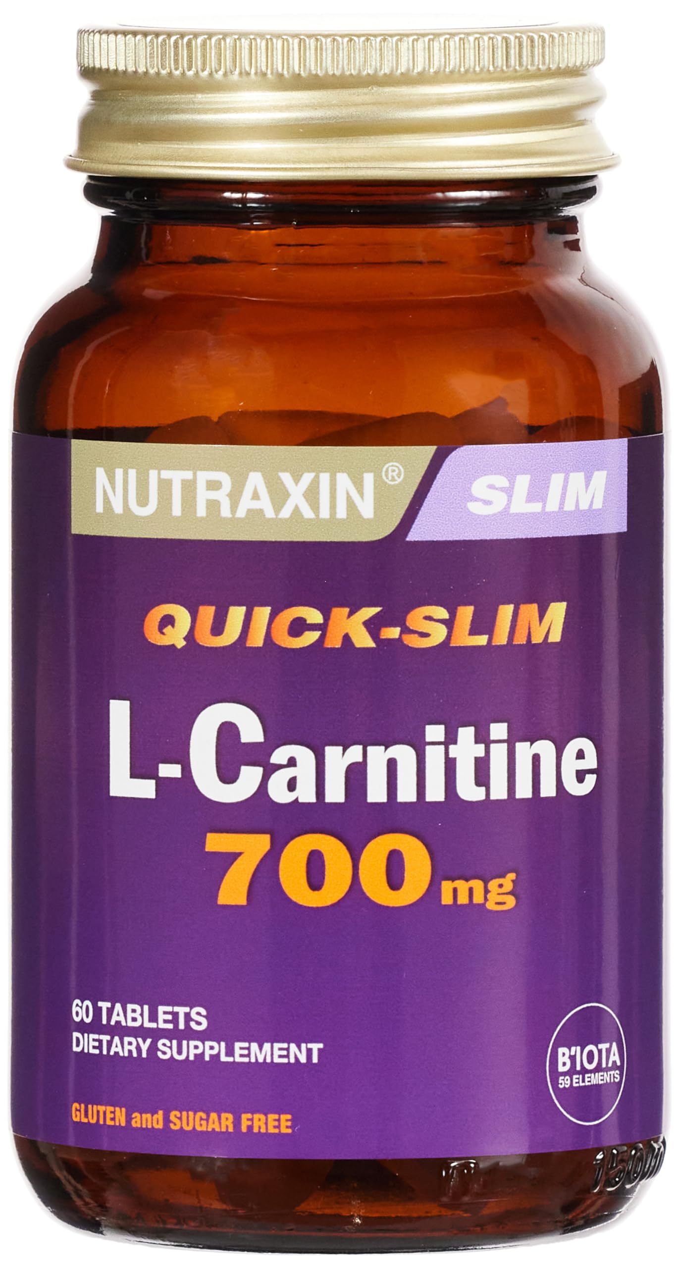Nutraxin Slim Quick-Slim L-Carnitine 700 mg 60 Tablet Diyet Destek  Takviyesi : Amazon.com.tr: Salk ve Bakm