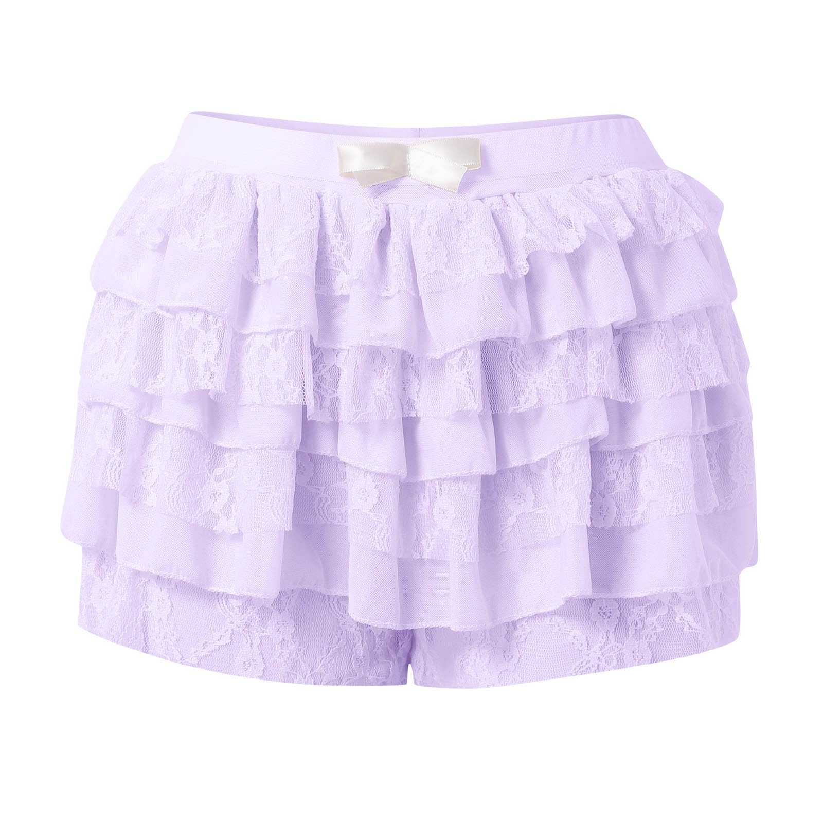 2026 Costume da donna donna moda a strati cake stacked gonna corta pantaloni caldi ragazze pizzo culottes
