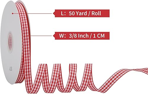 Miniatura 2 de HIFEASTS Cinta a cuadros de 38 pulgadas x 50 yardasrollo de cinta a cuadros para embalaje de cajas de regalo y pasteles de cumpleaños, decoraciones