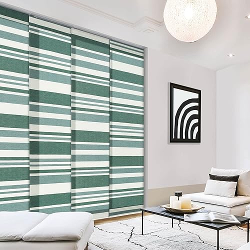 GoDear Design Cortina de panel deslizante ajustable de lujo de 45.8 a 86 pulgadas de ancho x 96 pulgadas de alto, persiana vertical extensible de 4