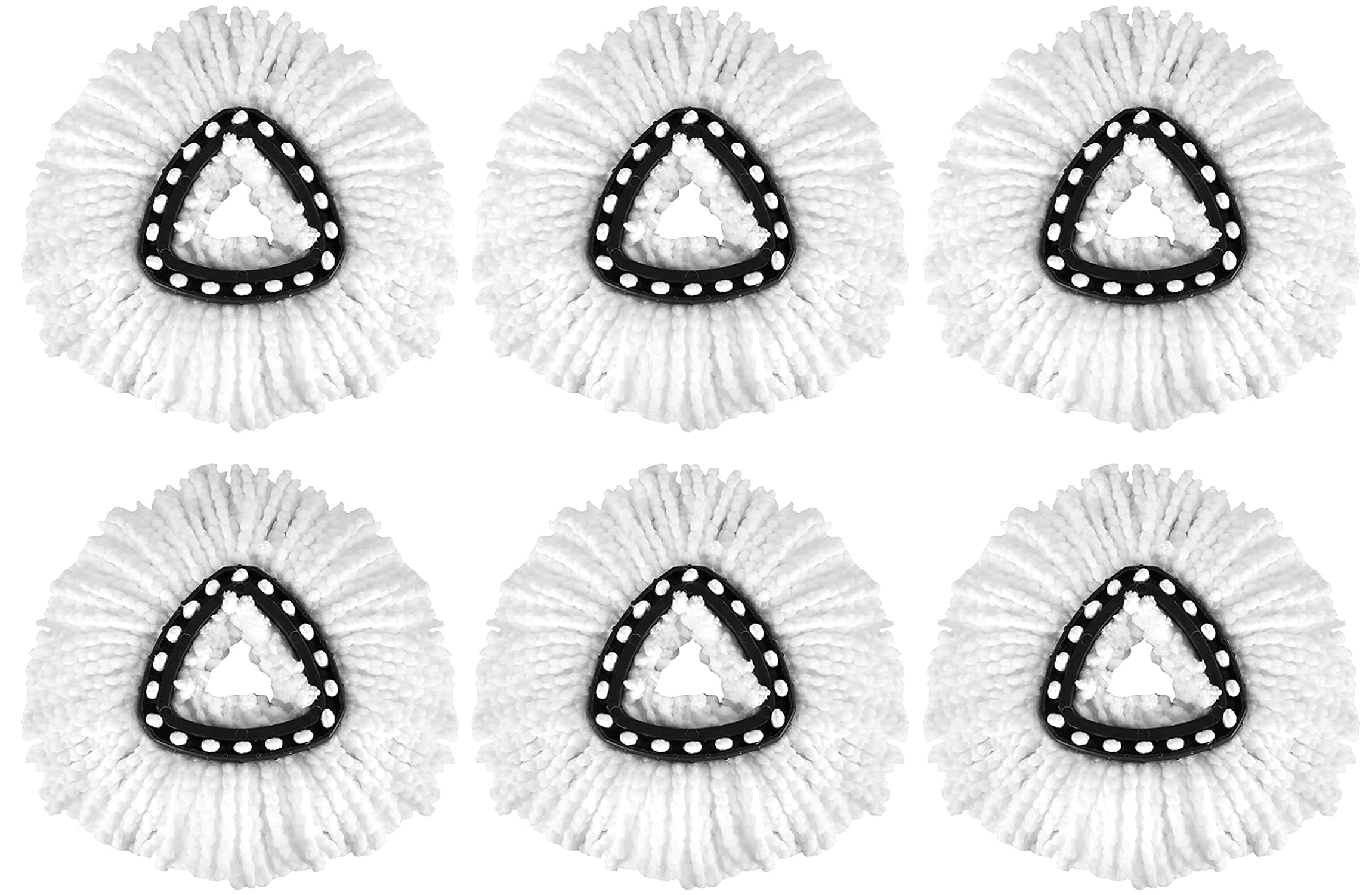 6 Pack EasyWring Spin Mop Refill - Compatible with O-Ceda, Microfiber Floor Spinning Heads Mop Head Replacement