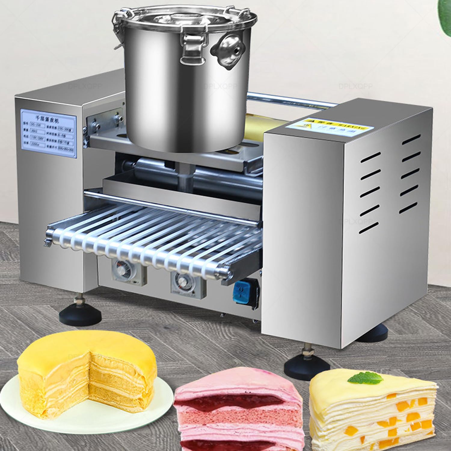 Maszyna do naleśników, wytrzymała maszyna do naleśników, konstrukcja ze stali nierdzewnej, moc 2800 W, produkuje 200-300 naleśników na godzinę, powierzchnia do gotowania 20 cm