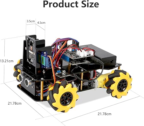 Miniatura 3 de Kit de robot con cámara de 3 MP, kit de robótica para niños de 8 a 12 años, 12 a 16 años, compatible con Arduino y Scratch, aplicación y control
