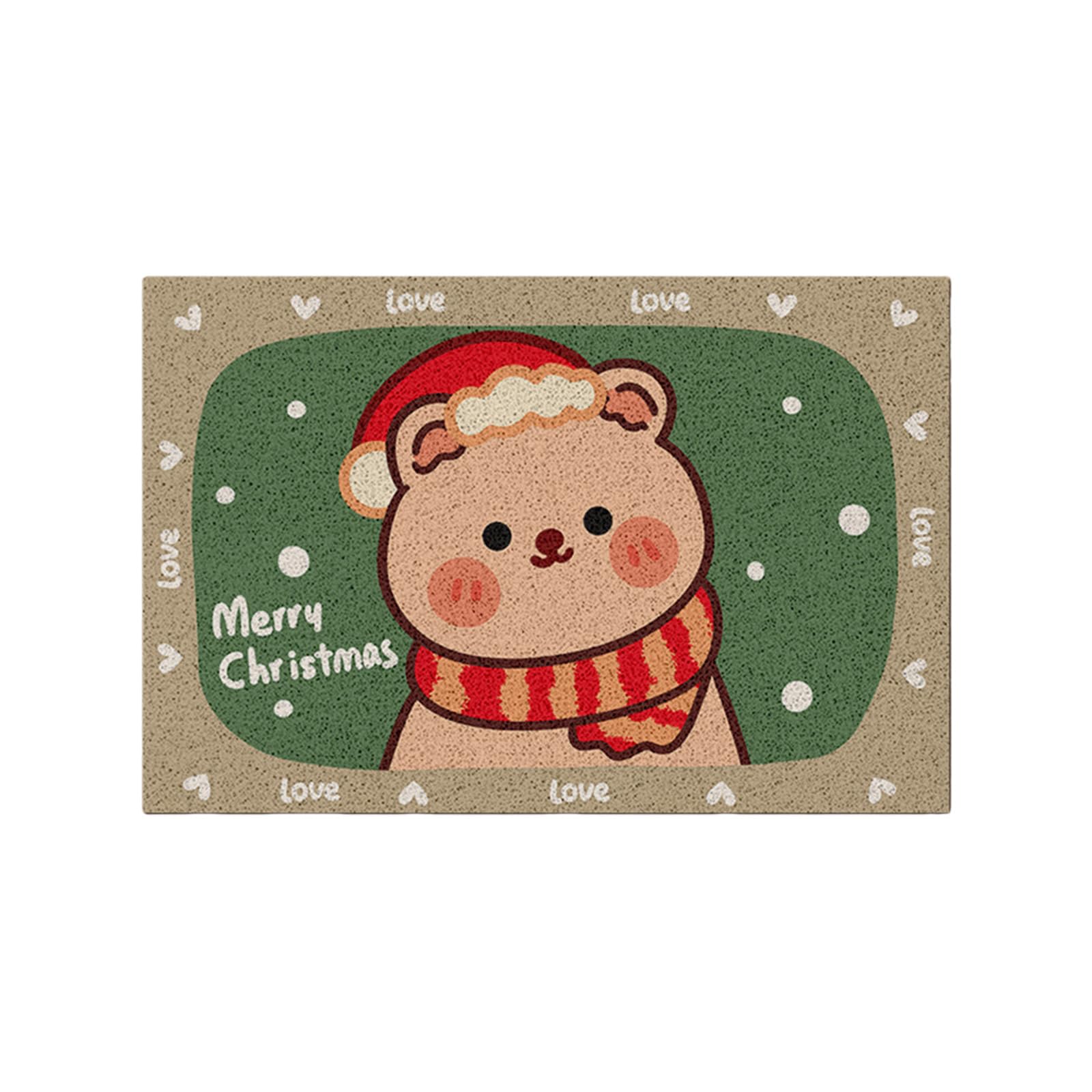 Tsophreniq Christmas Bathroom Mat NonSlip Shower Pad for Tub Entryway Quick Dry Shower Floor Mat