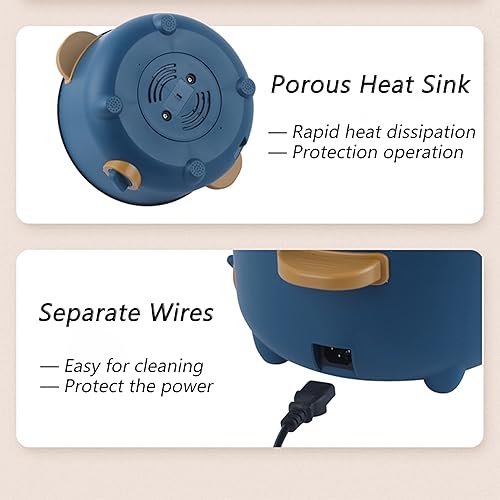 Miniatura 7 de Drizzle Sartén eléctrica - Sartén multifunción de 110 V, parrilla antiadherente de 3 L, utensilios de cocina estofados, filetes, fideos, ramen,