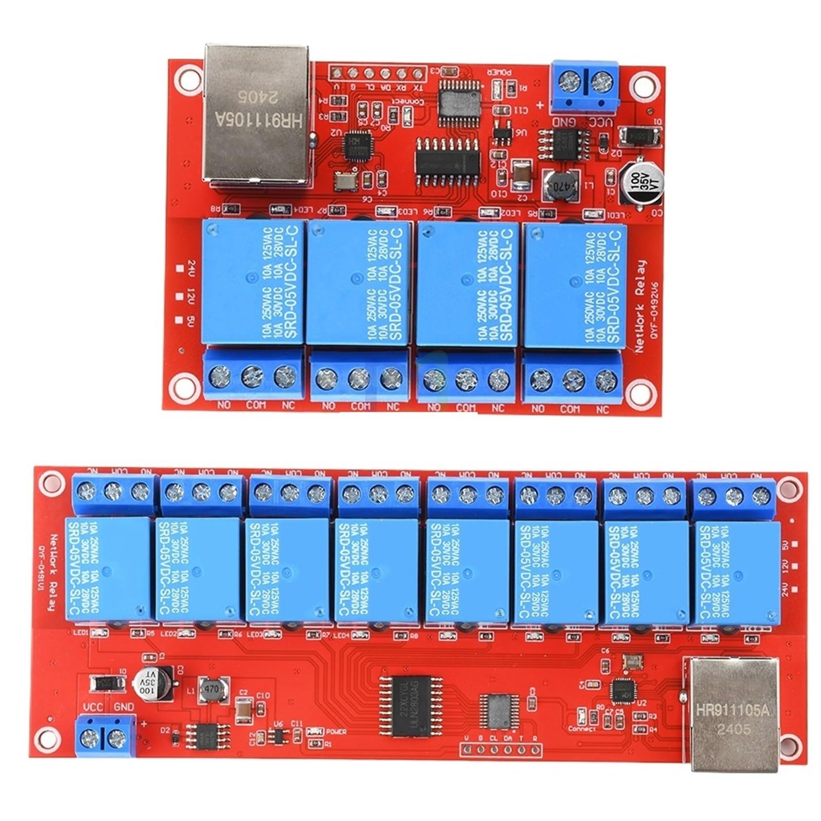 Modulo relè a 4/8 vie 1 pz DC ​​5V/12V/24V TCPIP modulo relè di rete interruttore LAN controllo dispositivo intelligente controllo remoto(4-way,DC 12V)
