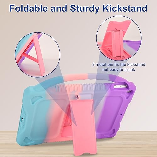 Miniatura 7 de Funda de silicona premium para iPad de 65 generación, para iPad de 9.7 pulgadas 20182017 con soporte integrado para iPad AirAir 2 (multicolor)