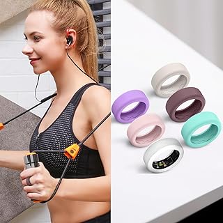 6 Pack Smart Ring Cover Fits 8mm Smart Rings, Anti-Scratch Elastic Silicone Ring Protector for Men Women Working Out Gym, S