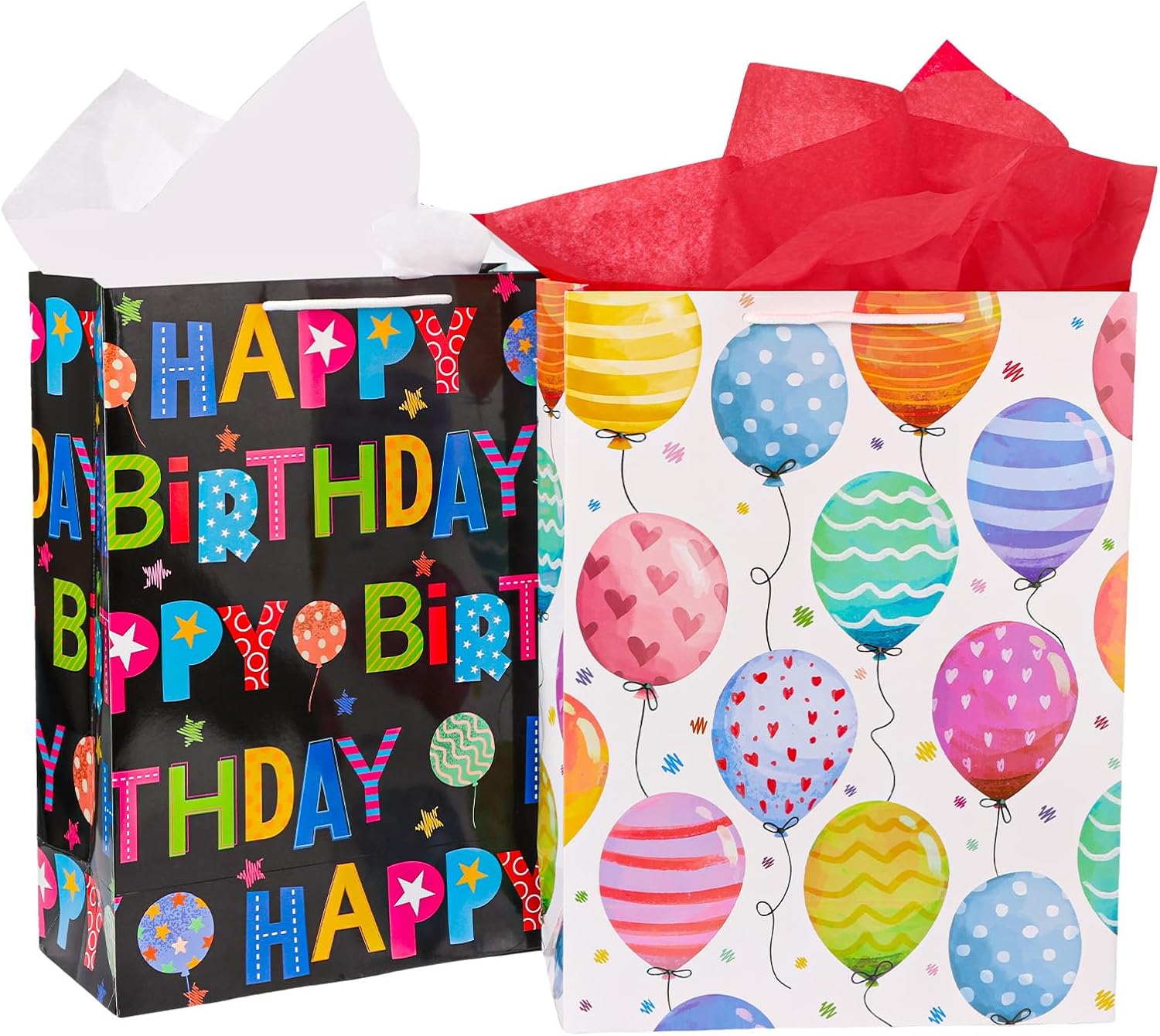 Large Happy Birthday Gift Bag Set With Card & Tissue - Perfect Party Packaging