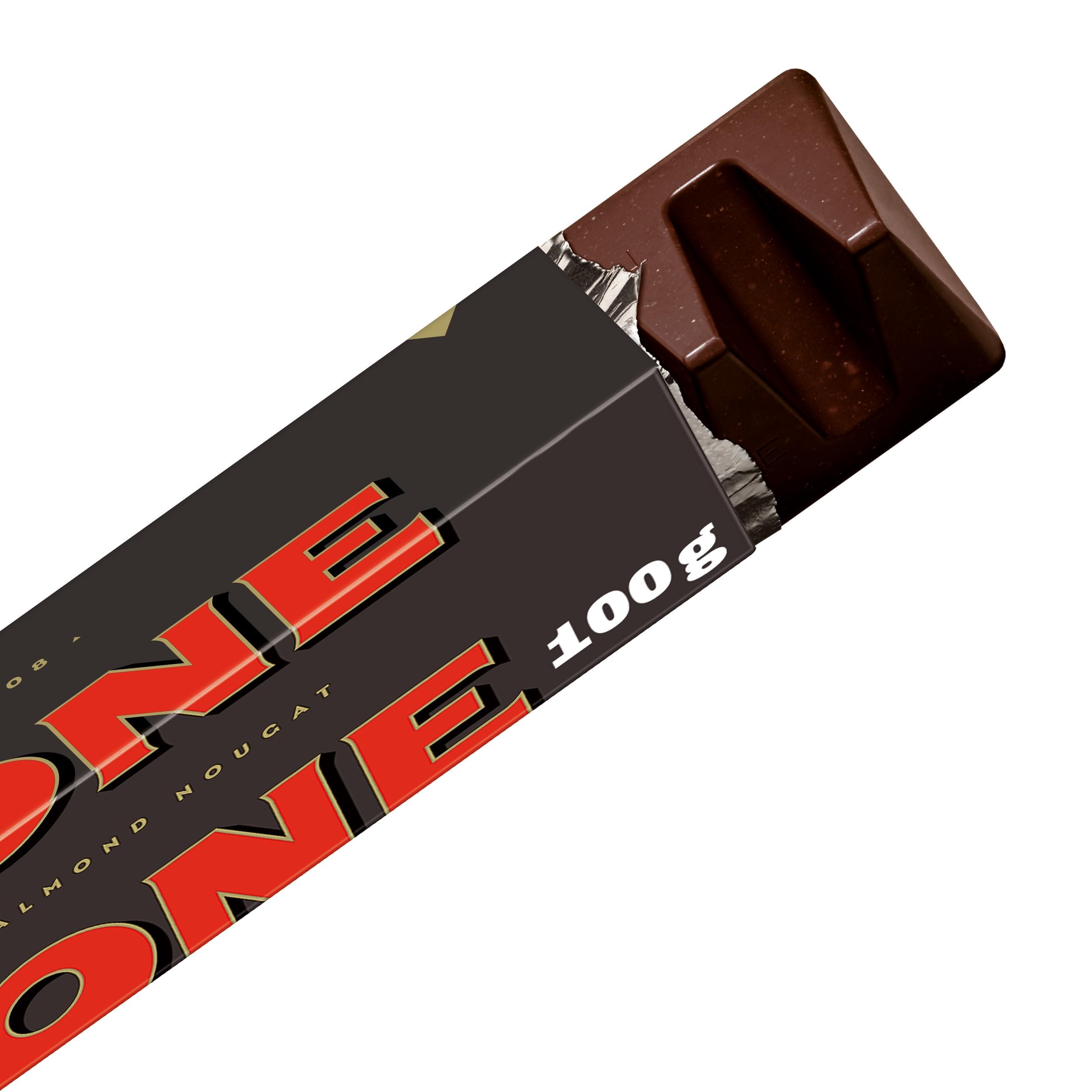 Toblerone Dunkel Zartbitterschokolade mit Honig & Mandel-Nougat, 20 x 100 g | Genießen Sie luxuriöse Zartbitterschokolade mit Honig, Mandel-Nougat, einzeln verpackt für Frische