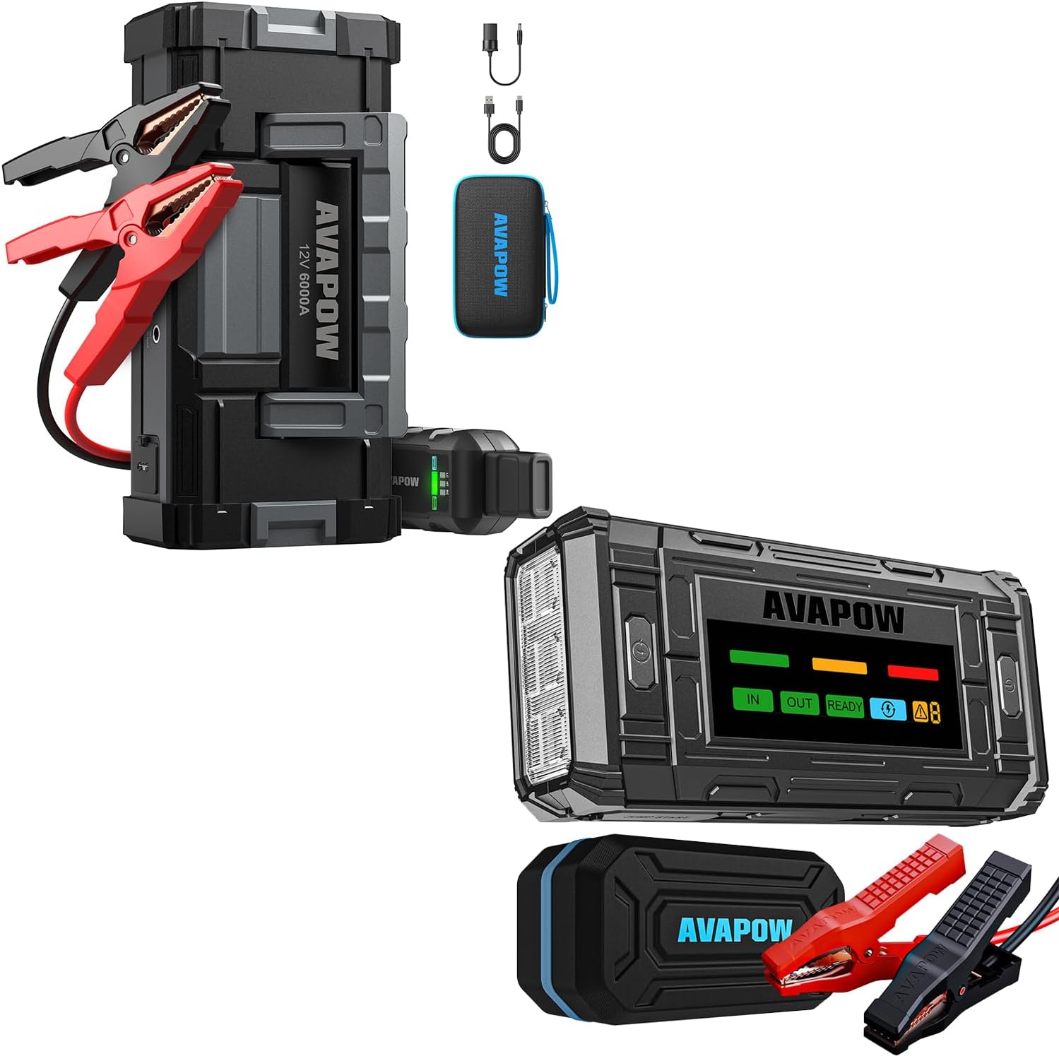 Avapow A68 Jump Starter 6000a with Avapow 2025 New Model TJ18