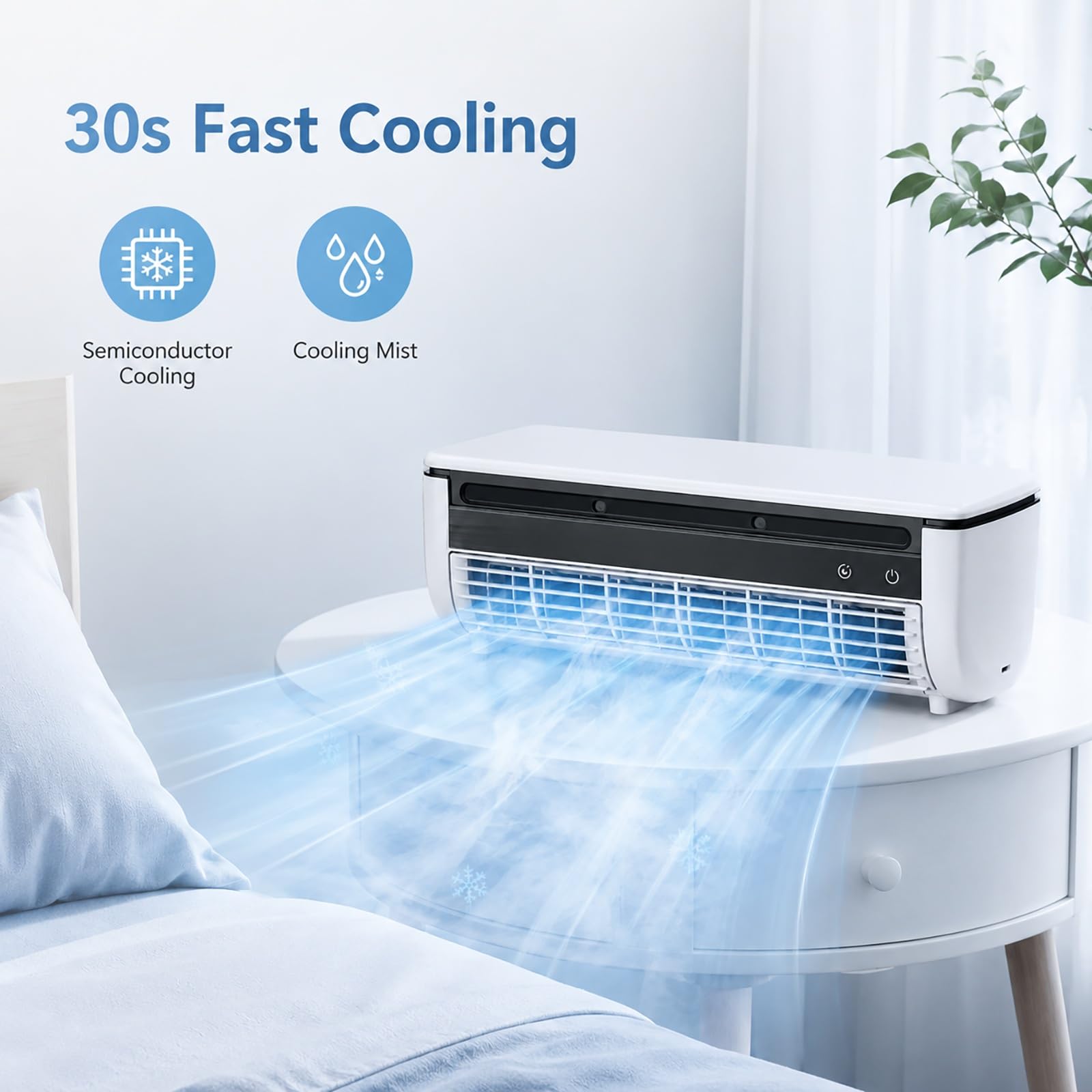 Ventilatore Nebulizzatore Portatile con Telecomando da Tavolo o Parete 3in1