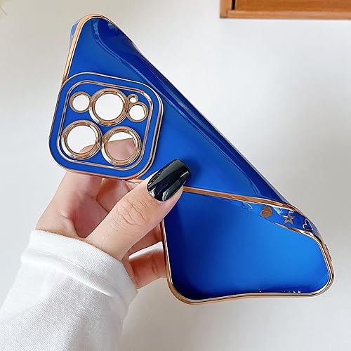 Miniatura 4 de Skyseaco Funda compatible con iPhone 13 Pro, bonita funda de corazón chapado de lujo para mujeres y niñas, funda protectora de TPU suave a prueba de