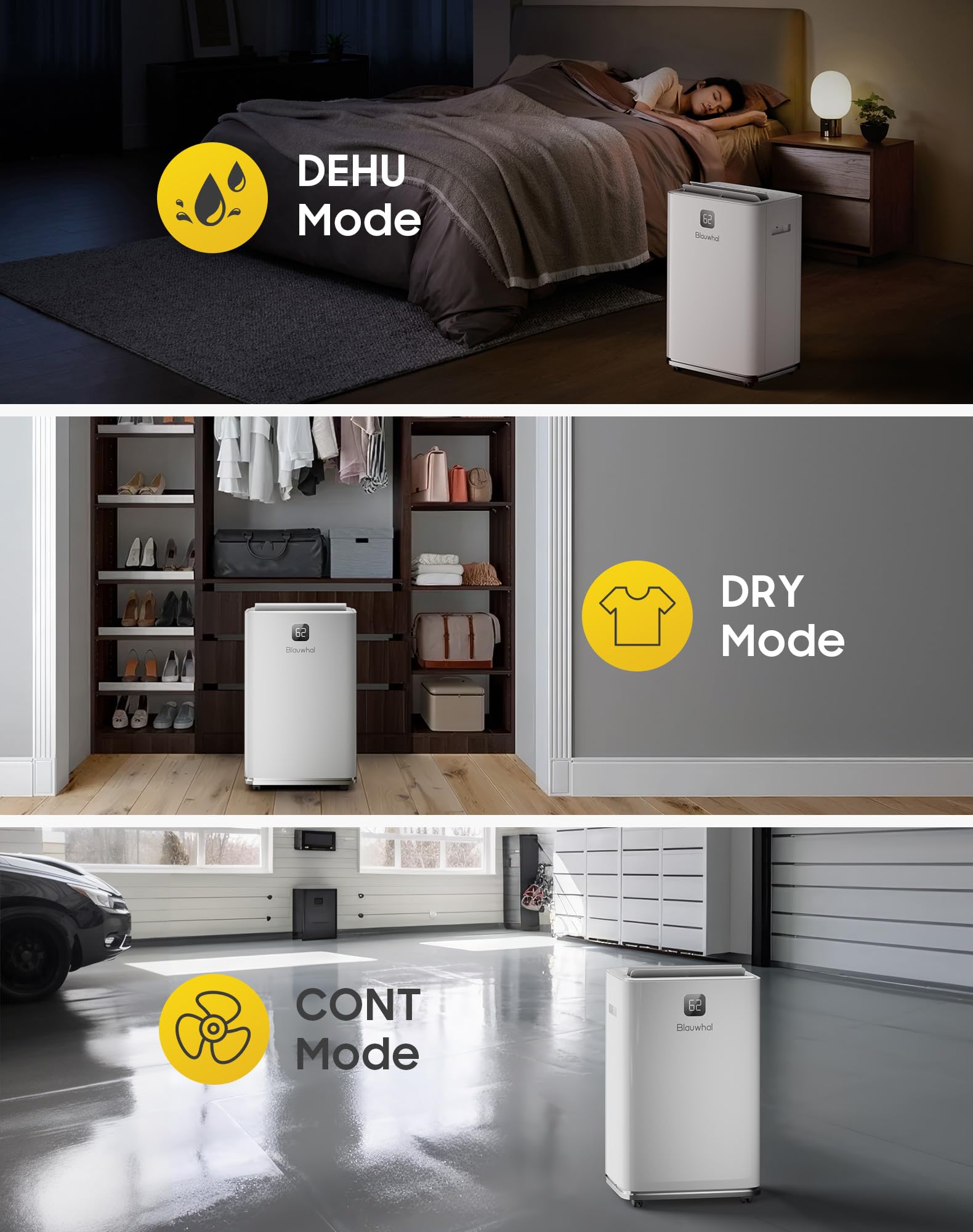 Dehumidifier with Pump for Basement Home Dehumidifiers with Drain Hose for Commercial and Industrial 150 Pint Max for 8000 Sq ft Storages, Warehouses, Auto Defrost,Child Lock,3 Modes,Timer (150 pint)