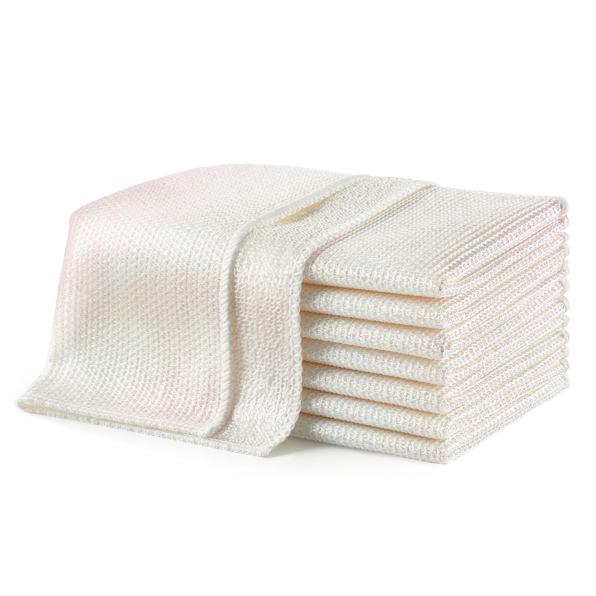 JOYMOOP 8 Pack Non Scratch Wire Dishcloths for Kitchen, 2 Sided Dish Towels, Reusable Cleaning Rags, Dish Cloths for Washing Dishes and Dish Rags for Washing Dishes, Quick Dry, 10" x 10"