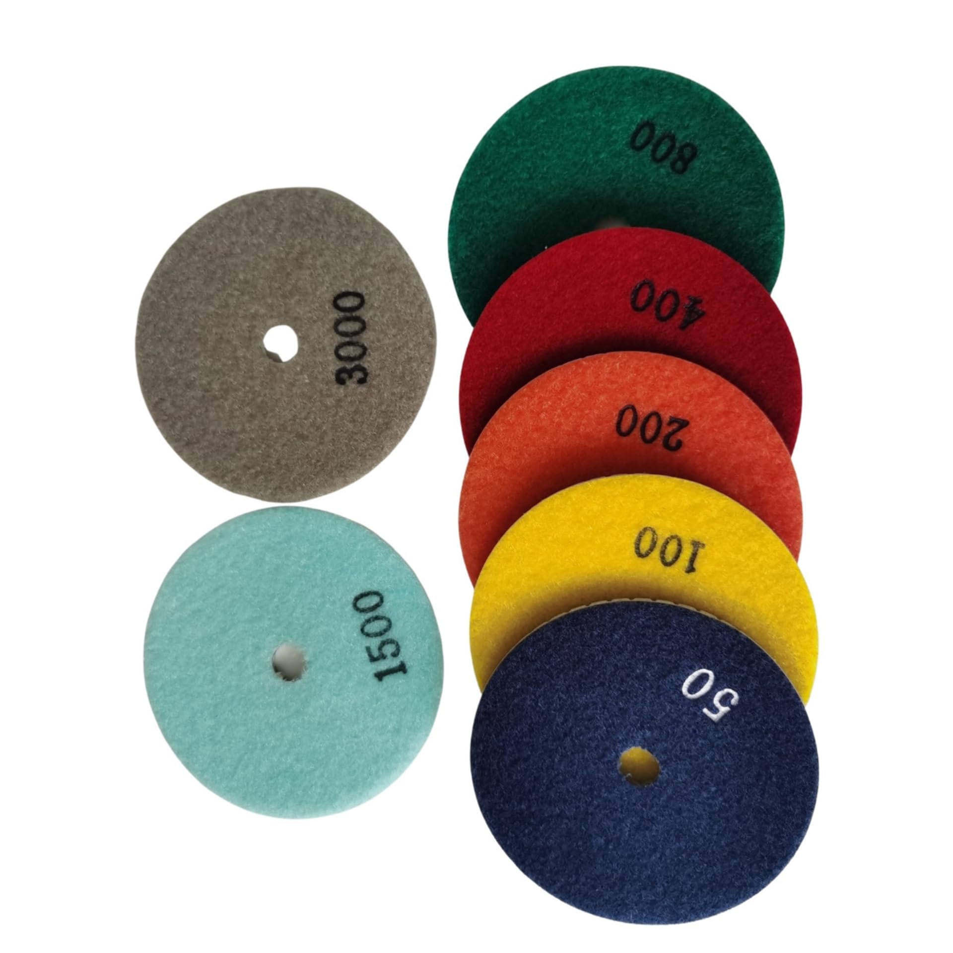 Juego de 8 almohadillas de pulido húmedo de diamante de 4 pulgadas más un respaldo de goma para piedra de granito de mármol Susukii