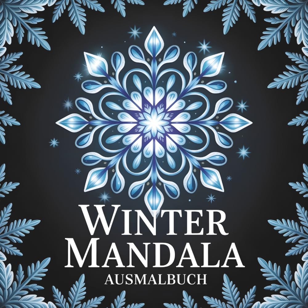 Winter Mandala Ausmalbuch: 56 entspannende Schneeflocken-Mandalas zum Ausmalen entspannen, Stressabbau
