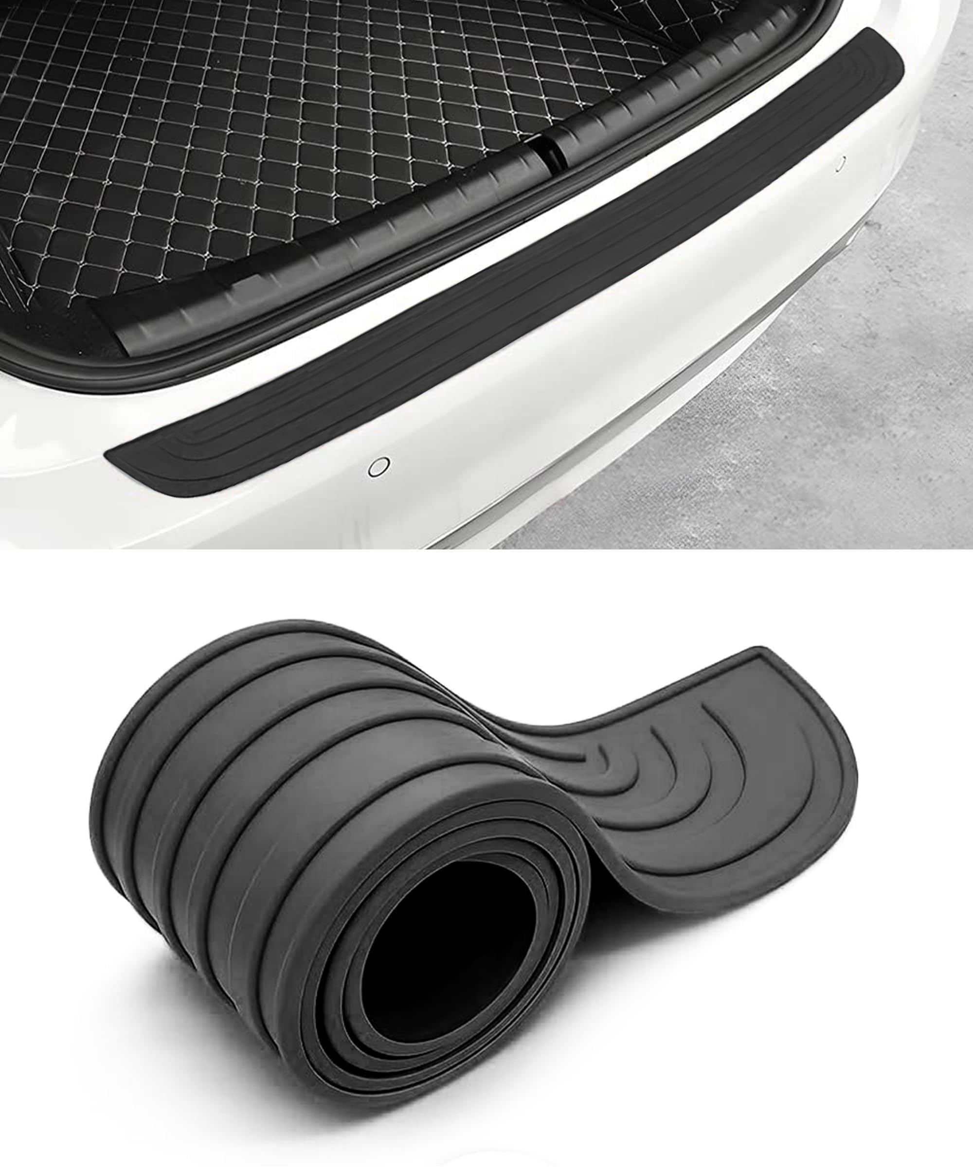 CHANGNIANFA Rear Bumper Protector for Peugeot 308 SW CC 408 508 4008 2011-2024, Boot Sill Guard Trunk Edge Cover Protection Strip Tailgate Scuff Plate Door Entry Guard Trim,9cm×104cm