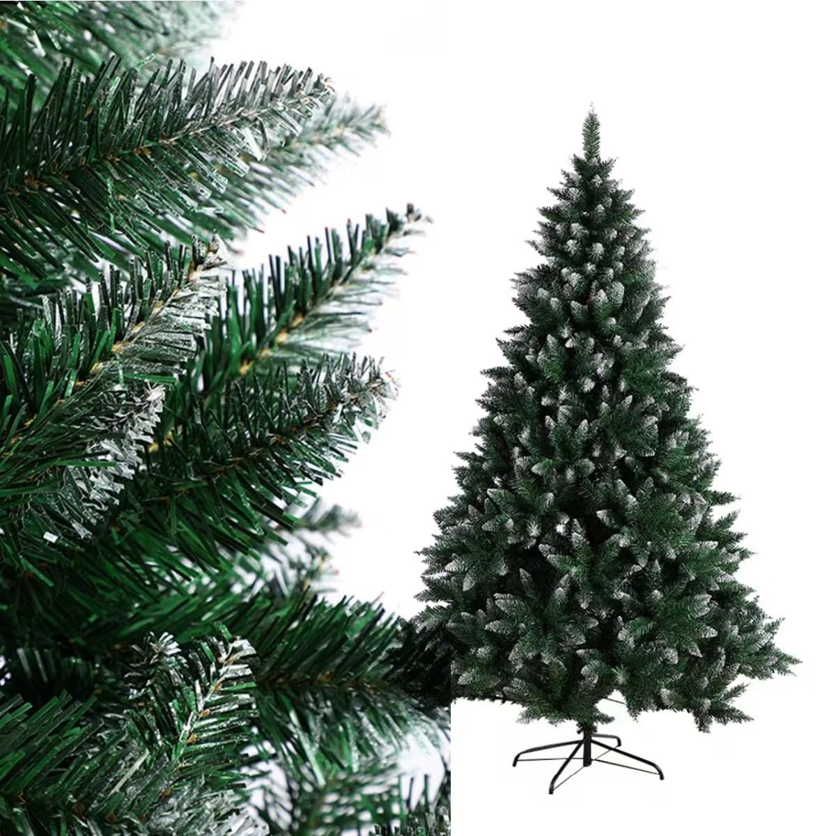 Homewell Sztuczna choinka, choinka z 600 końcówkami gałęzi, choinka z podparciem, wyjątkowy realizm, jodła z zielonym pniem, gnifuge, grube gałęzie (180 cm)