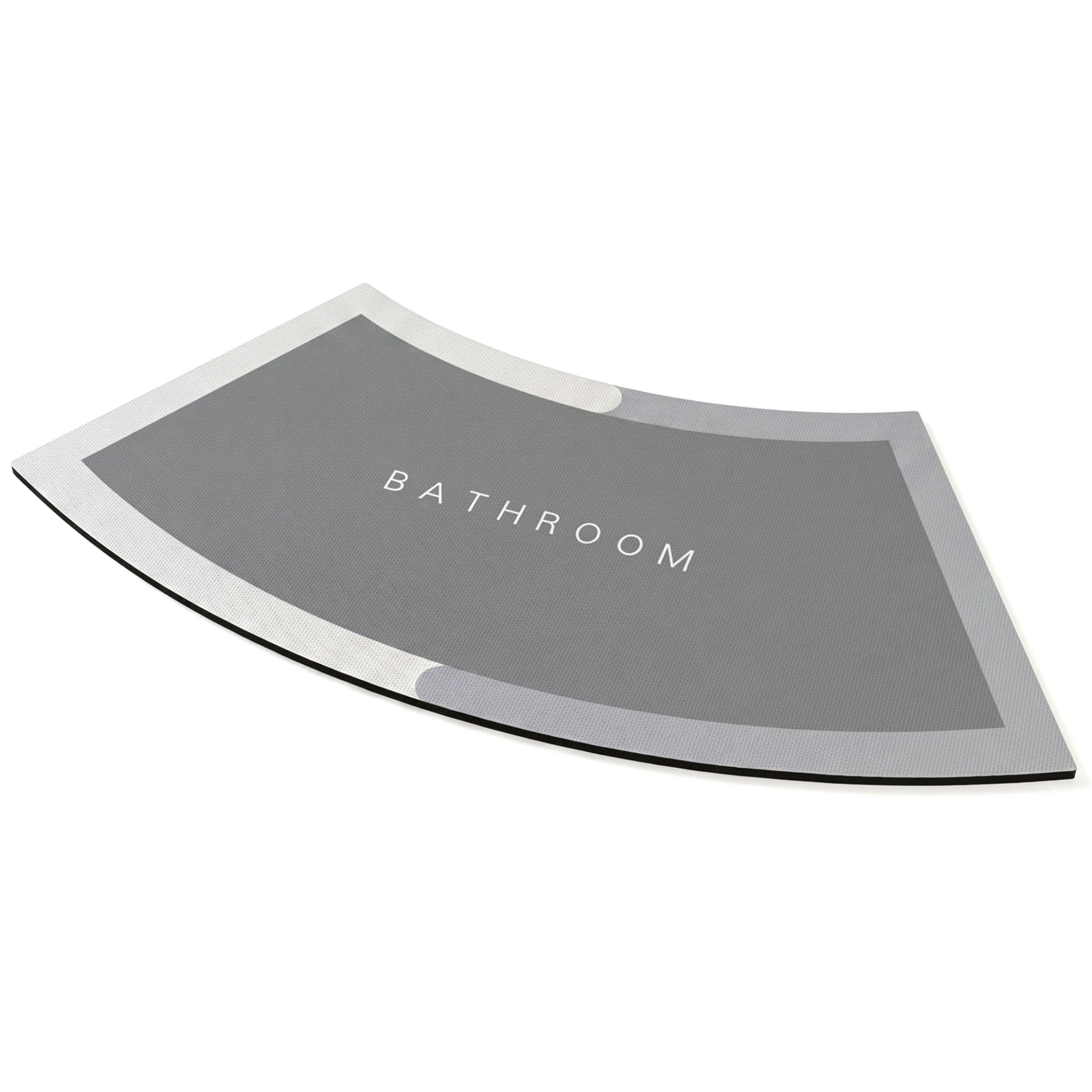 Bonalake Curved Bath Mat, Quick Absorbent Non-slip Corner Shower Mat for Home Hotel, Gray, 18x39 Inch Corner Shower Curved Rug Bath
