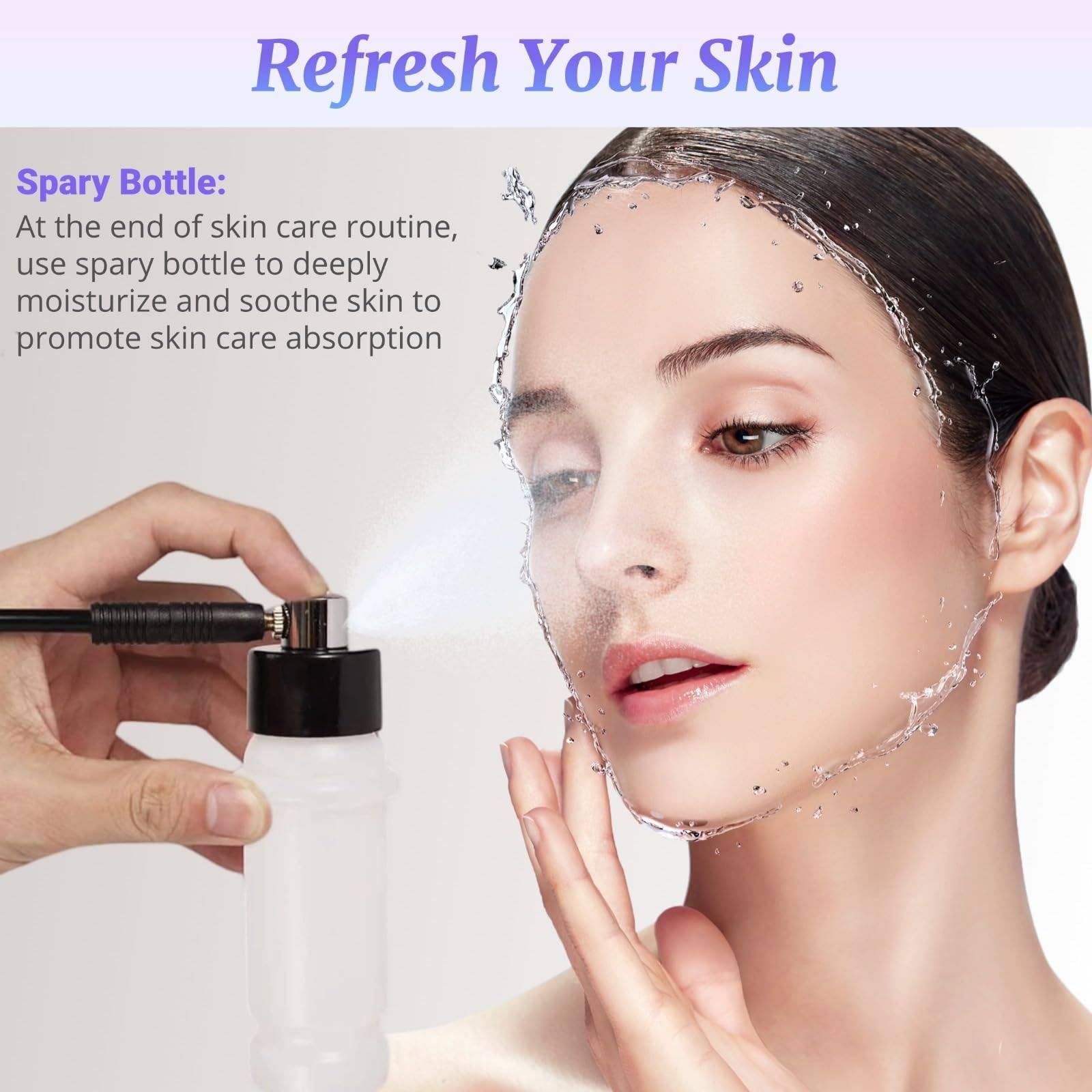 Máquina De Microdermoabrasión con Diamante, Dispositivo 3 En 1 para El Cuidado Facial, con Pulverizador De Vacío, Profesional para La Eliminación De Puntos Negros.