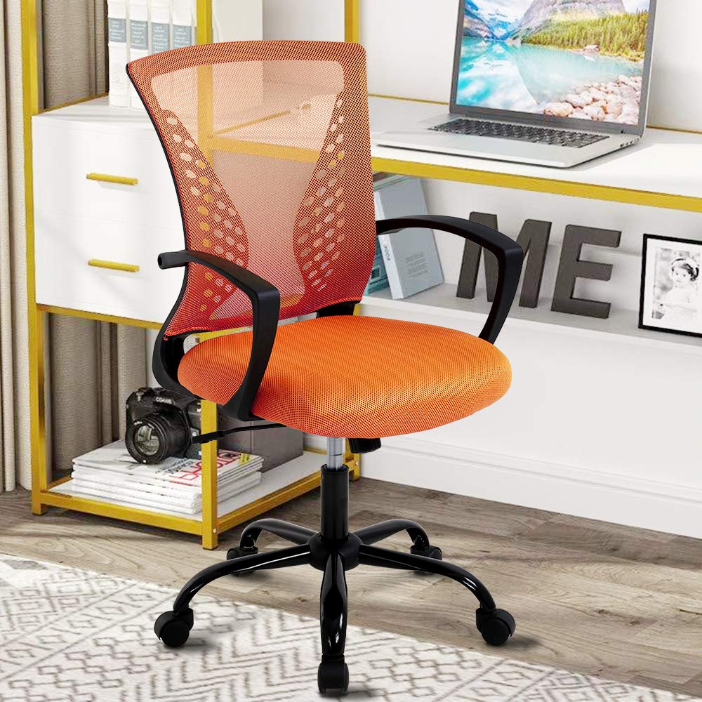 HHS Ergonomic Office Chair Mid Back Mesh Computer Chair Desk Chair Task Rolling Gaming Swivel Modern Adjustable Task