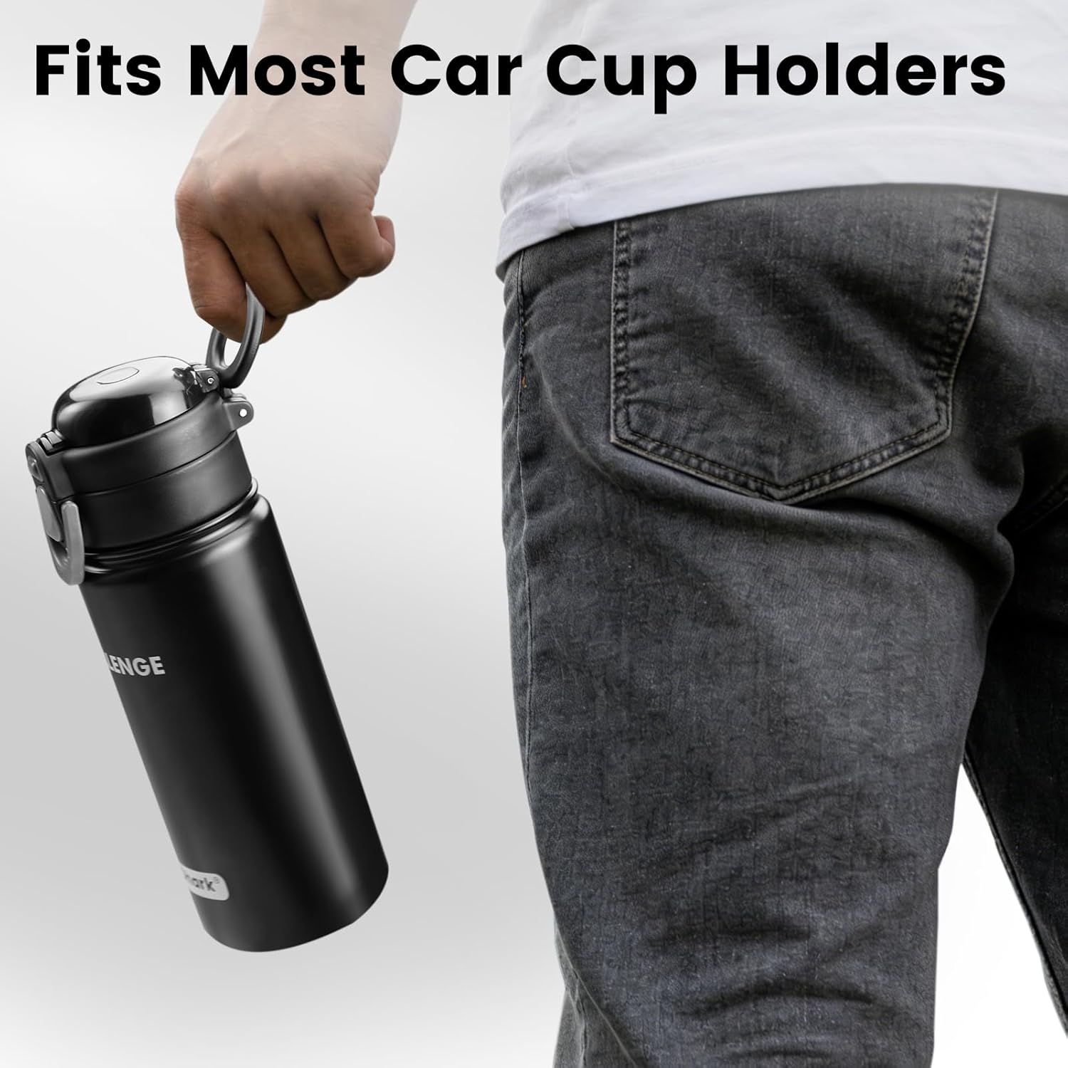 20 oz Insulated Water Bottle with Straw Lid & Drinking Spout, Leak-proof, BPA Free, Double Walled Vacuum Metal Insulated Bottles for Travel and Sports (Black) - Image 6