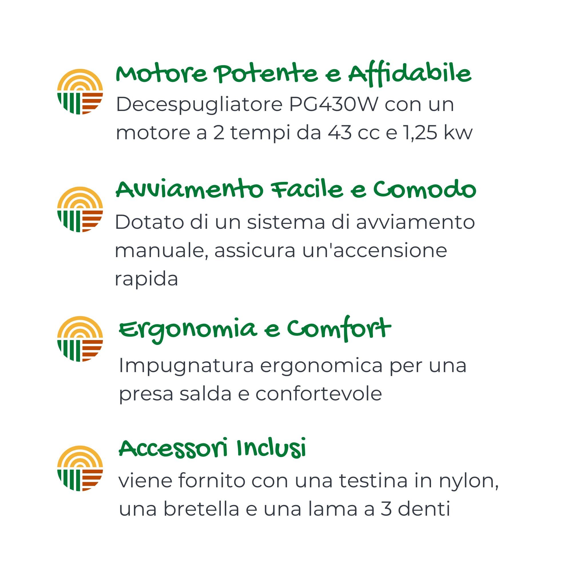 Desbrozadora eléctrica LIF PG430W - Cortacésped eléctrico, herramienta de jardín con arranque manual, mango ergonómico y muchos accesorios incluidos, rendimiento y calidad garantizados